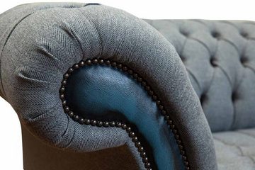 JVmoebel Sofa Blau-graues Chesterfield Sofa Polster Designer Couchen Sofas, Made in Europe