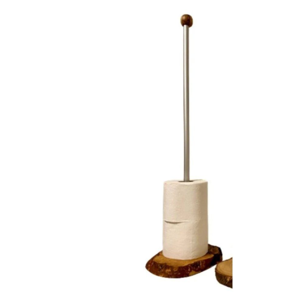 Olivenholz-erleben Toilettenpapierhalter ist Toilettenrollen-Ständer aus Der Olivenholz aus (1-St), Großer Baumscheibe einer aus Fuß Olivenholz