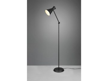 meineWunschleuchte LED Stehlampe, Dimmfunktion, LED wechselbar, Warmweiß, Leselampe Ecke dimmbar, Designklassiker Industrial, Schwarz H: 150cm