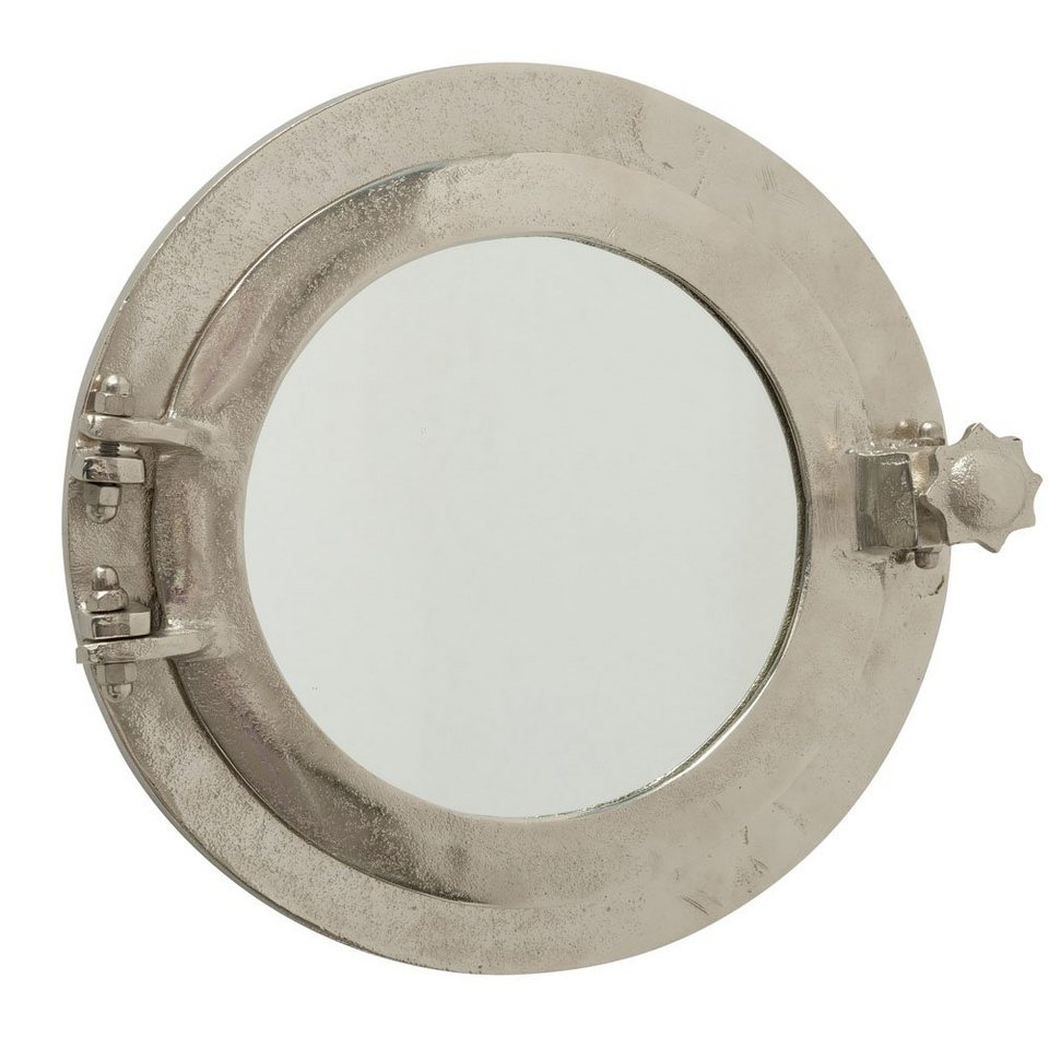 BOLTZE Wandspiegel Spiegel BULLY silber Aluminium Metall D27cm Dekospiegel  Bullauge