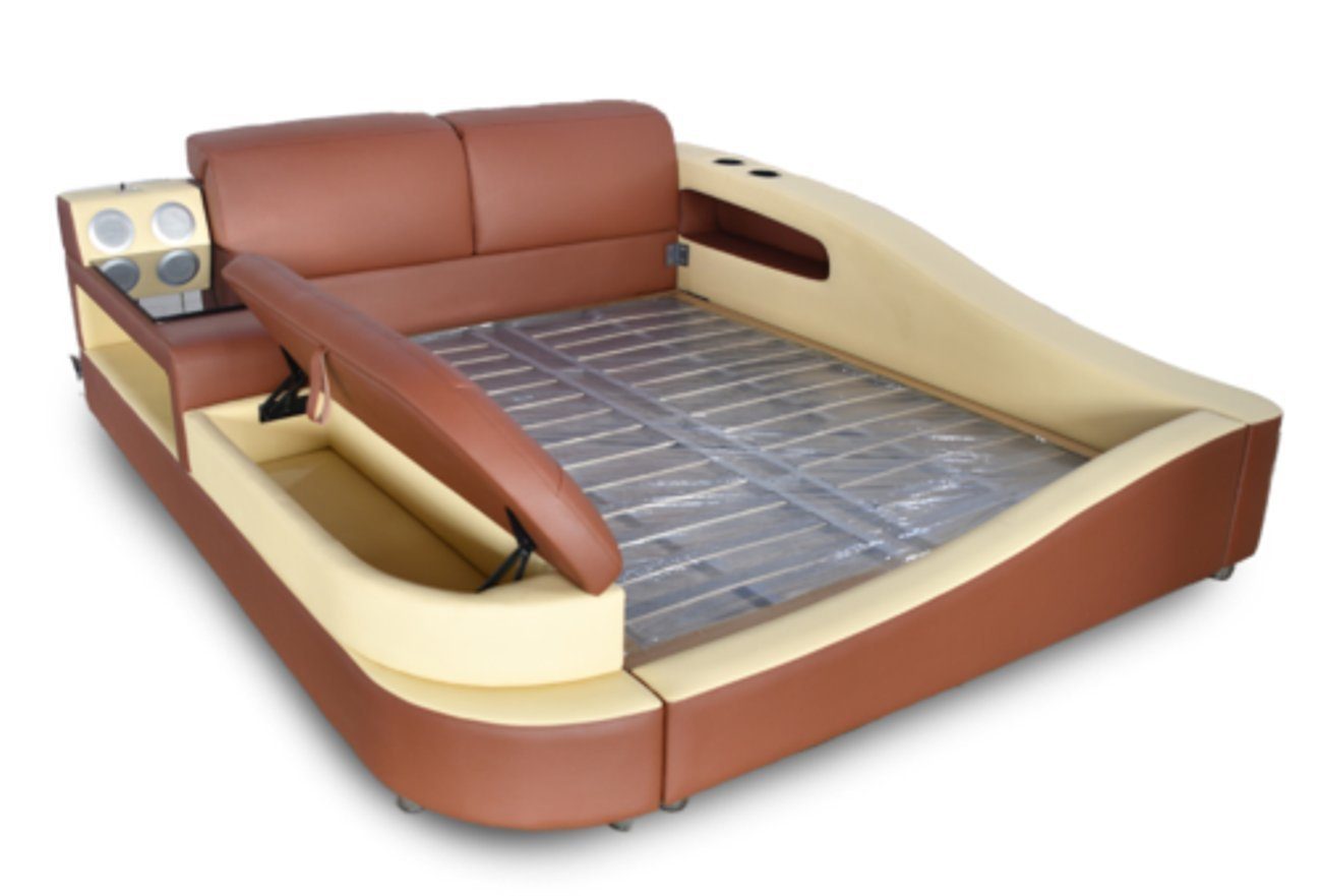 Multifunktion Made Betten (1-tlg., Bett 1x Doppelbett in Möbel Design Hotel JVmoebel Europa Multimediabett Bett), Luxus