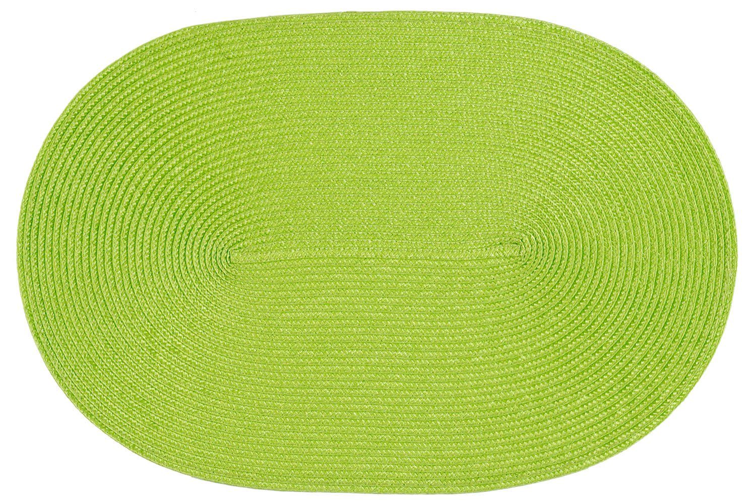 Platzset, Platzset oval ca. 45x30 cm Bast Optik Platzdeckchen Tischset geflochte, Haus und Deko, (1-St) Anis | Tischsets