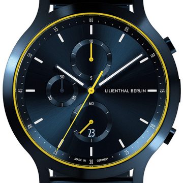 Lilienthal Berlin Chronograph Chronograph Blue Yellow - Edelstahl Blau
