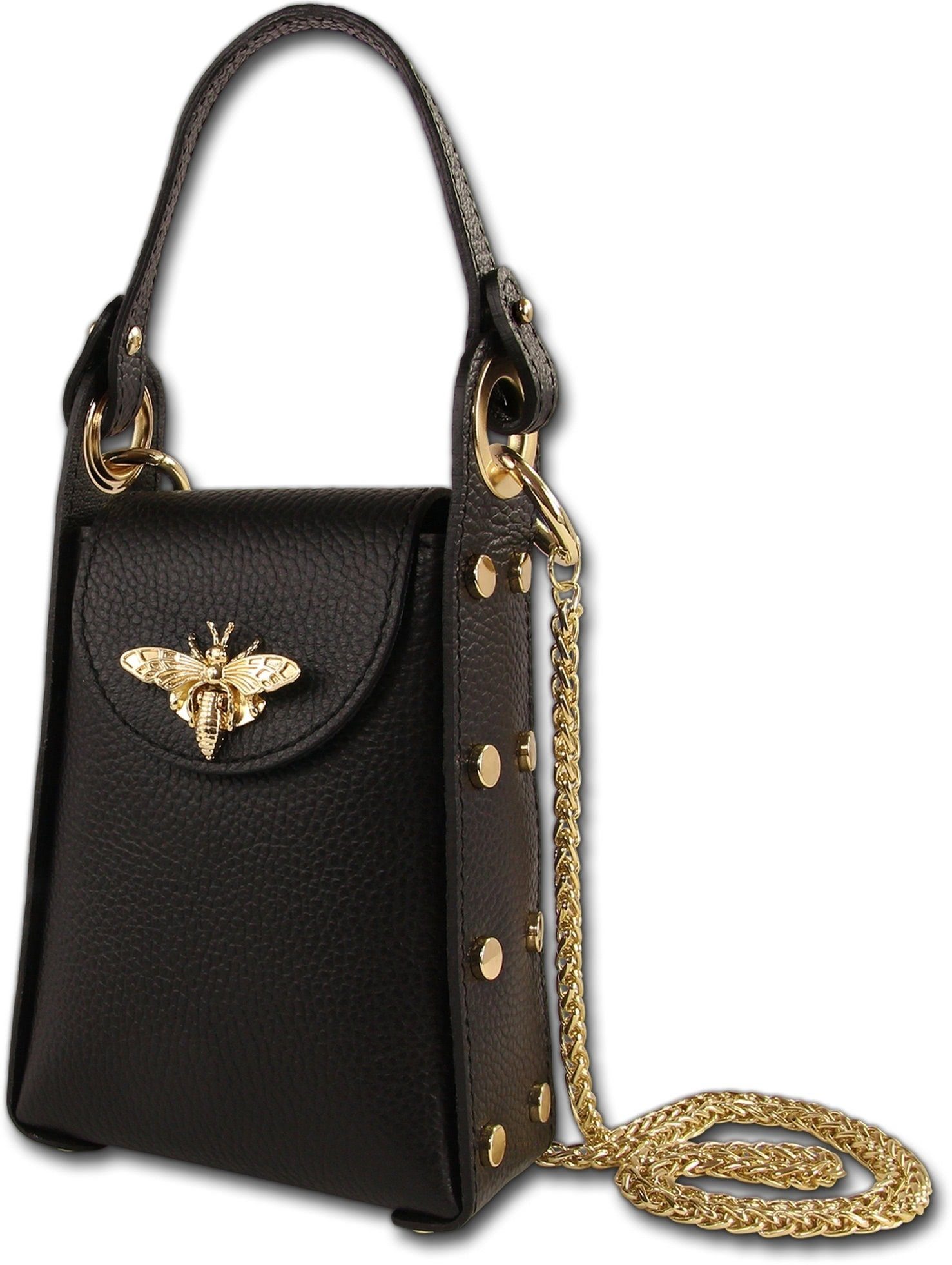 Toscanto Umhängetasche Toscanto Umhängetasche Freizeit (Umhängetasche, Umhängetasche), Damen Tasche Echtes Leder schwarz, Made-In Italy