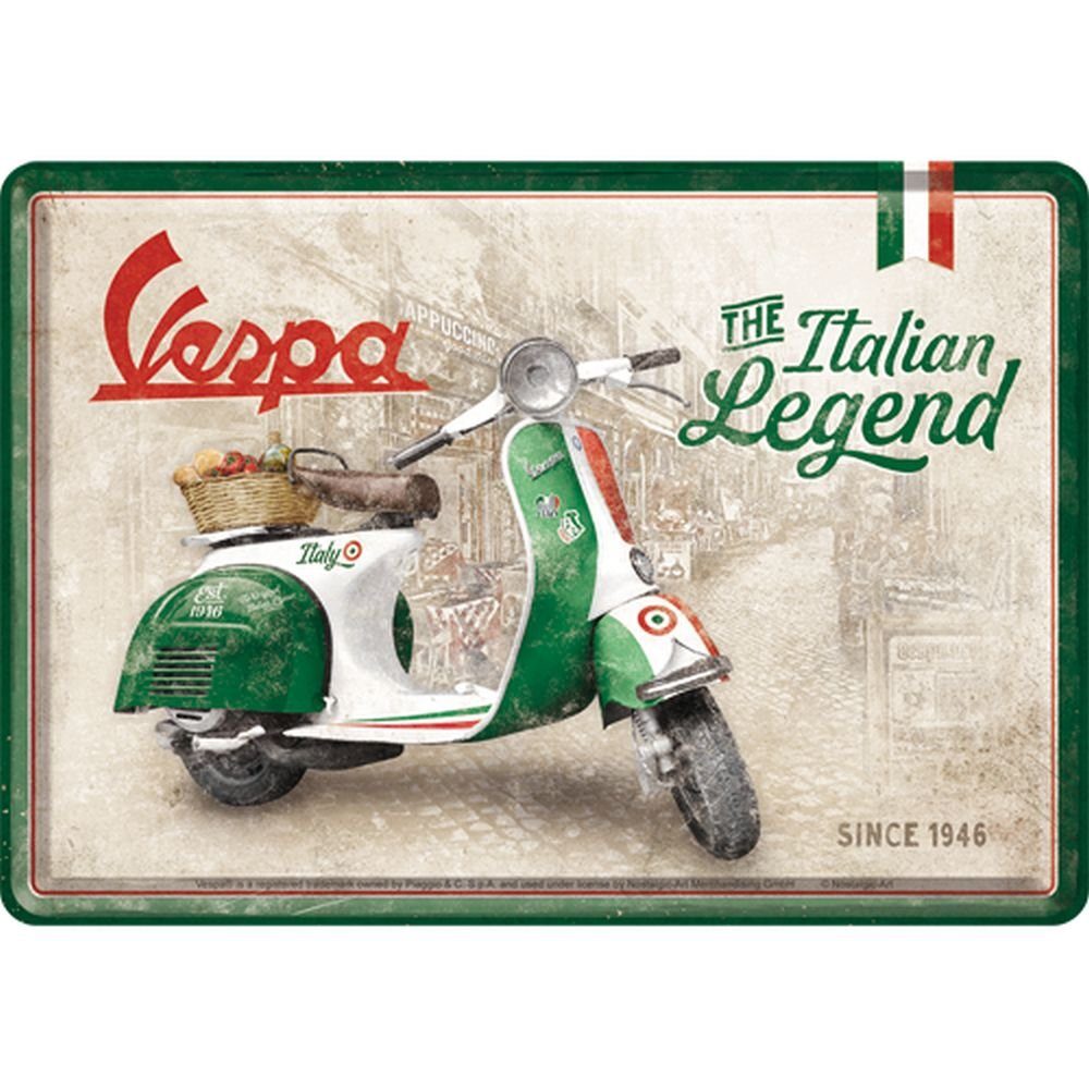 Metallschild Blechpostkarte - Vespa - Vespa - Italian Legend