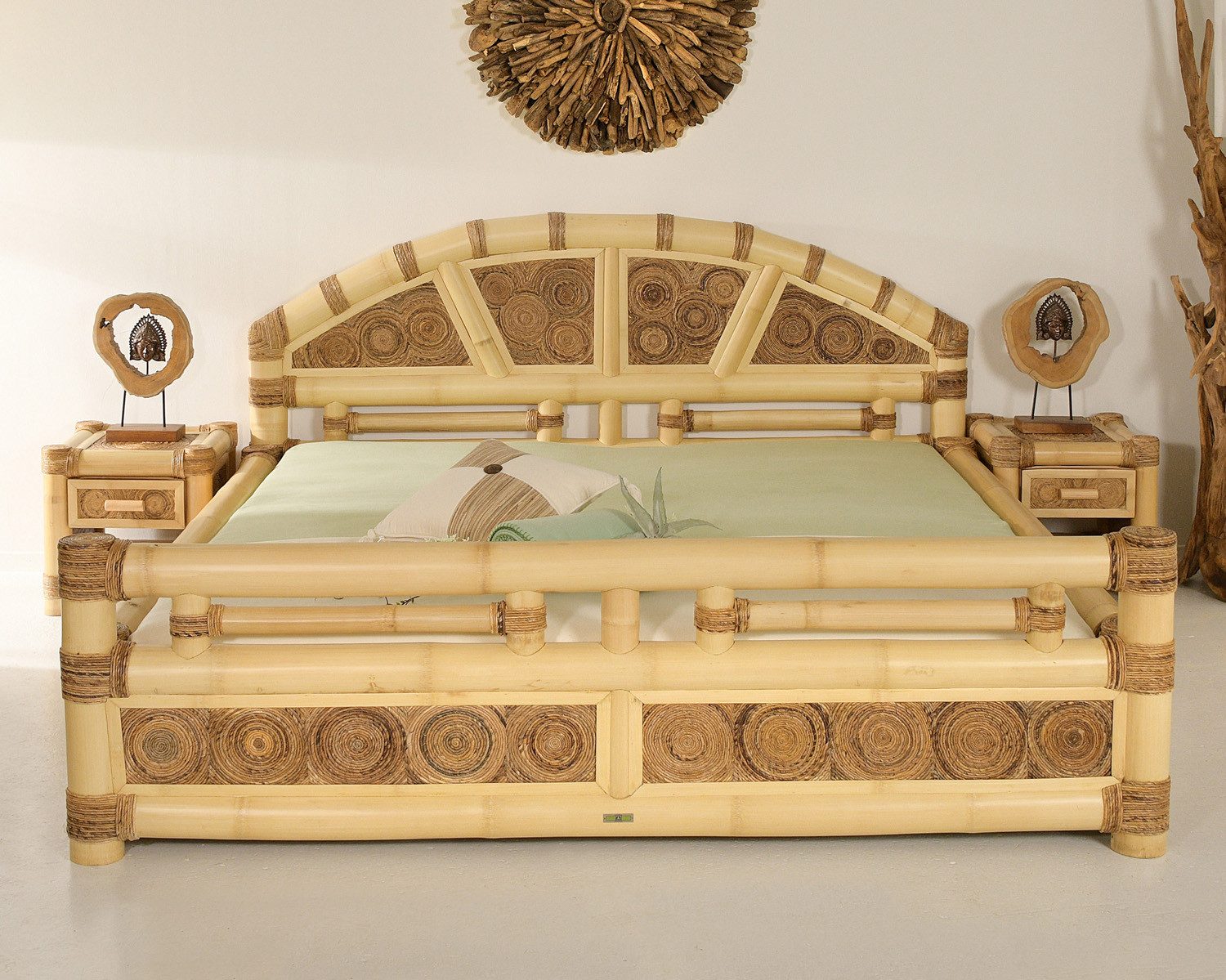 Bambus-Lounge Bettgestell Koh Lanta Bambusbett Bettrahmen Bettgestell Bambusmöbel Rattanbett