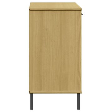 vidaXL Sideboard Sideboard OSLO mit Metallbeinen Braun 113x40x77 cm Massivholz (1 St)