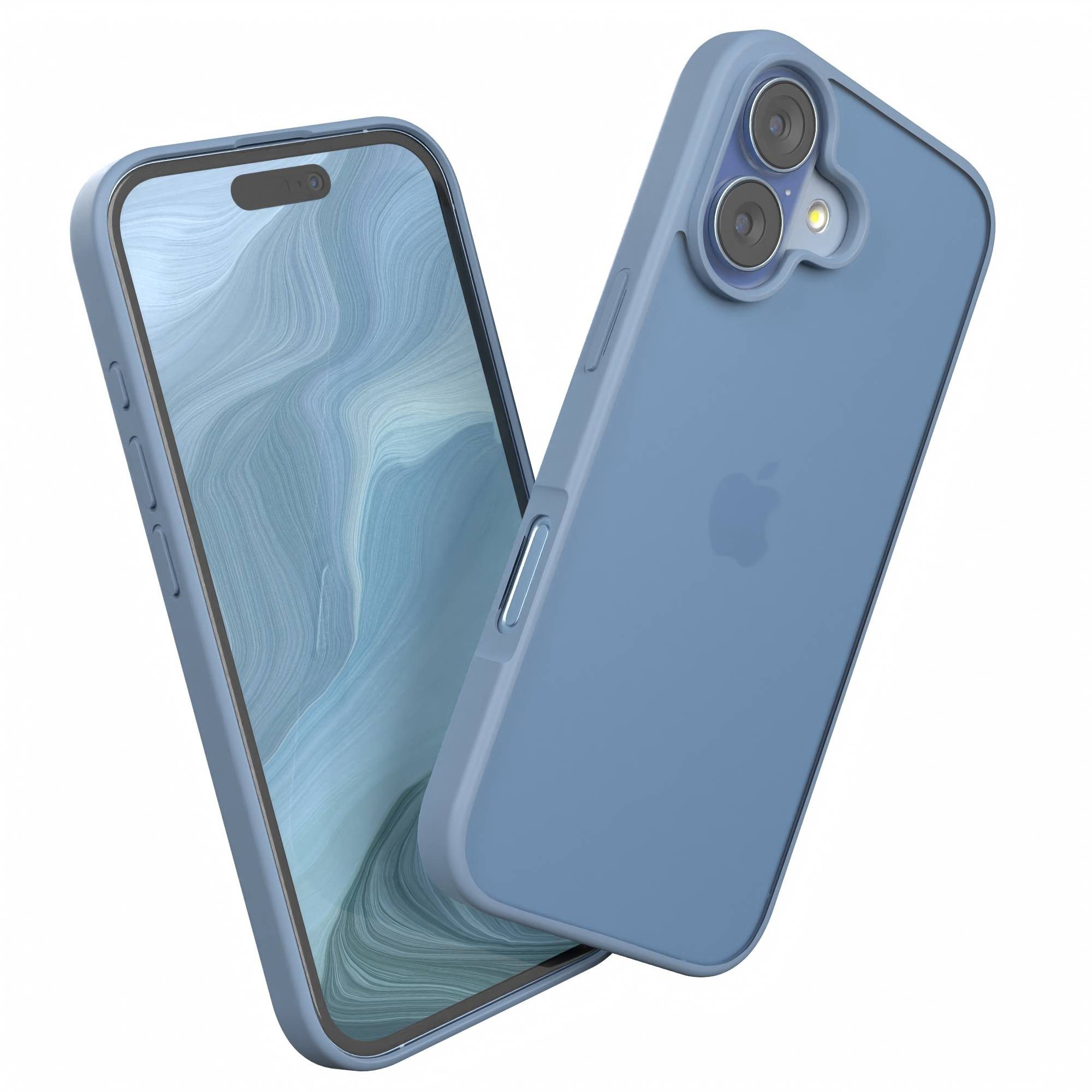 EAZY CASE Handyhülle Outdoor Case für Apple iPhone 17 6,3 Zoll, Hybrid Handyhülle kratzfest Smart Slimcover Transparent Robust Blau