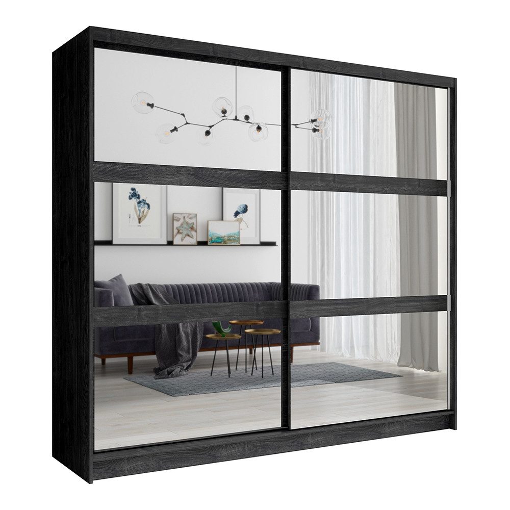 Lomadox Schlafzimmer-Set TORTONA-166, (Spar-Set, 5-tlg., Schwebetürenschrank Kommode Bettgestell Nachttische), Schlafzimmermöbel in Esche, Bett 180x200cm, Schwe – Bild 3 von 5