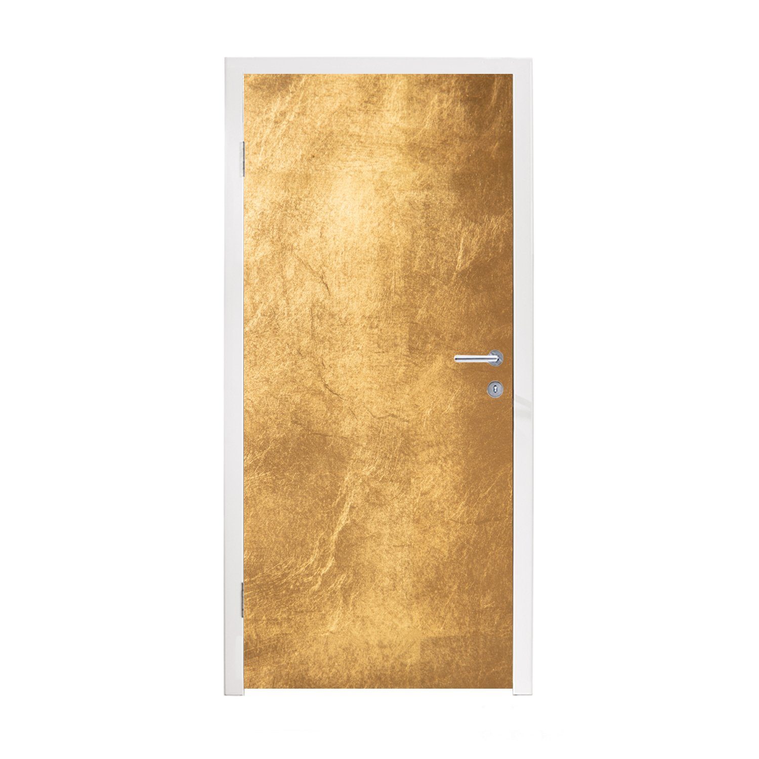 MuchoWow Türtapete Licht fällt auf eine goldene Wand, Matt, bedruckt, (1 St), Fototapete für Tür, Türaufkleber, 75x205 cm
