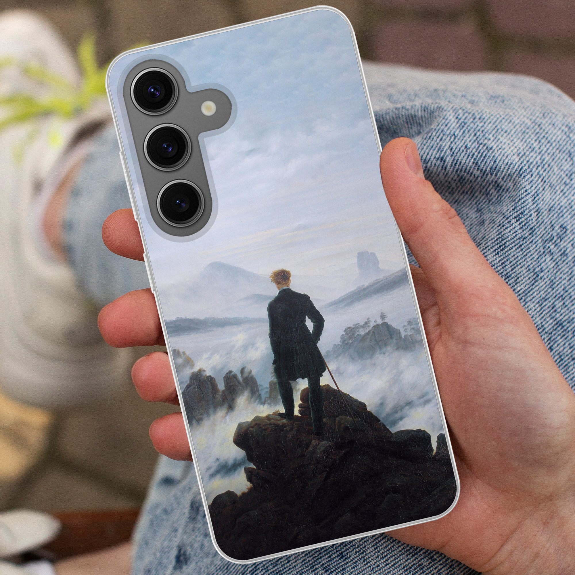 MuchoWow Handyhülle für Samsung Galaxy S24 Der Wanderer über dem Nebelmeer - Caspar David, Phone Case, Silikon, Schutzhülle Dünn