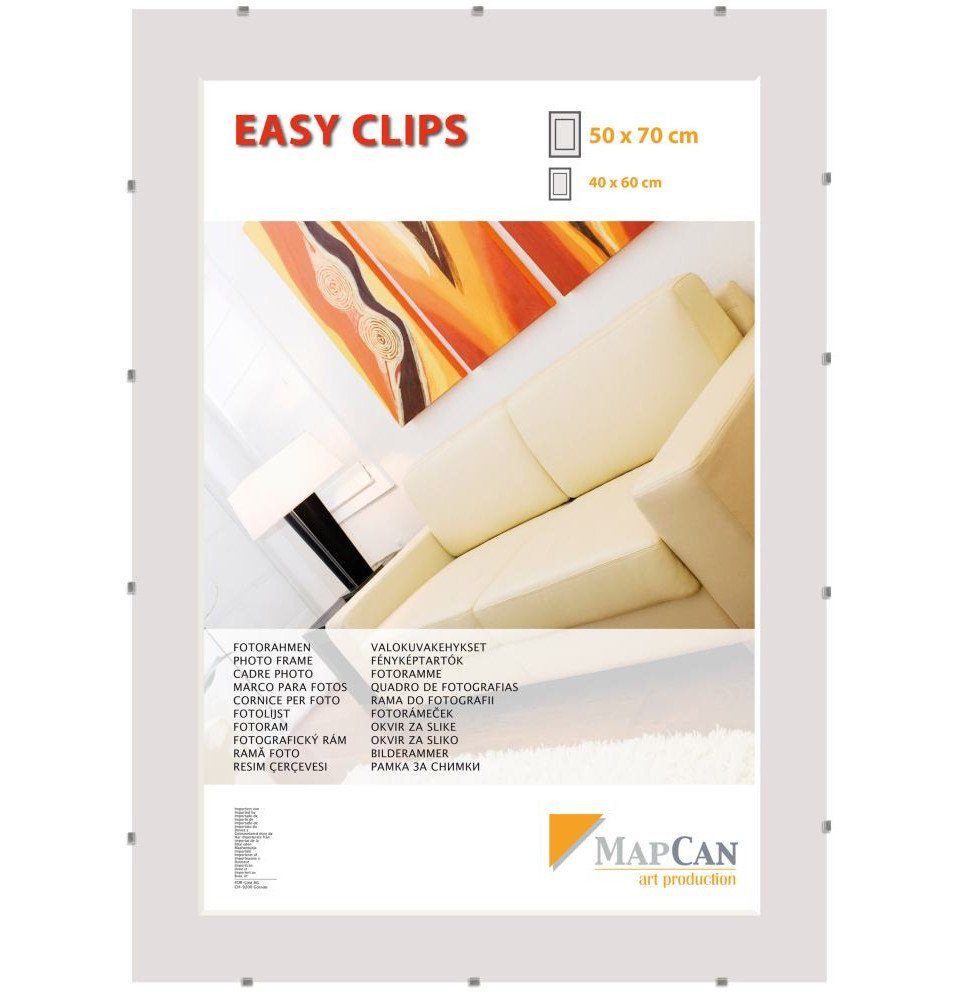 Bilderrahmen Cliprahmen Easyclips Normalglas 50 x 70 cm