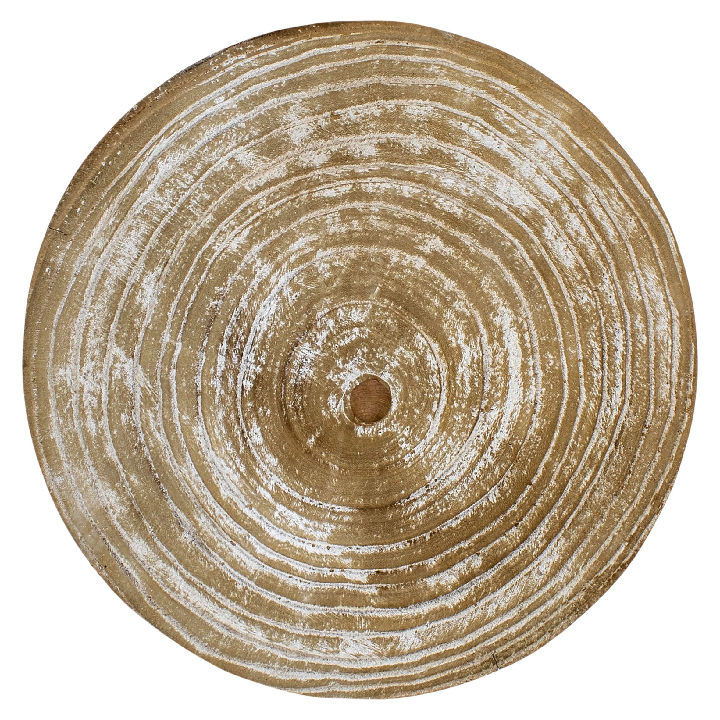 Spetebo Blumenhocker Holz mit 3 Beinen white washed - Ø 35 cm (Stück, 1 St., 1), Massivholz – Bild 3 von 5
