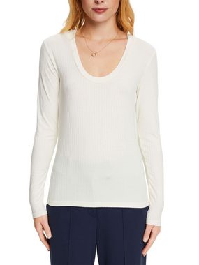 Esprit Collection Langarmshirt Top aus Rippstrick und Jersey (1-tlg)