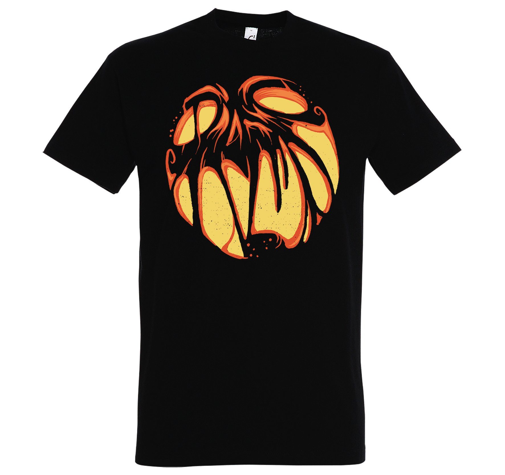Print Halloween Print-Shirt mit Youth T-Shirt Horror Designz Aufdruck Face lustigem Herren Fun-Look Schwarz Kürbis