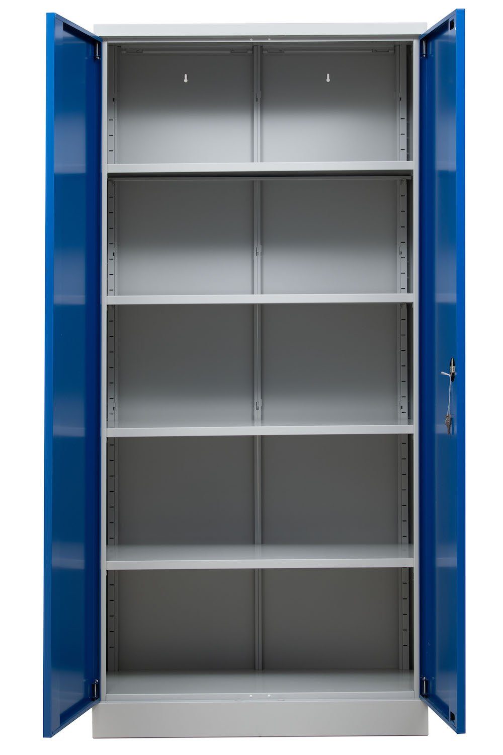 Flügeltürenschrank Moose, Mehrzweckschrank Grau-Blau, HxBxT PROREGAL® 195x92x42cm, Lackiert