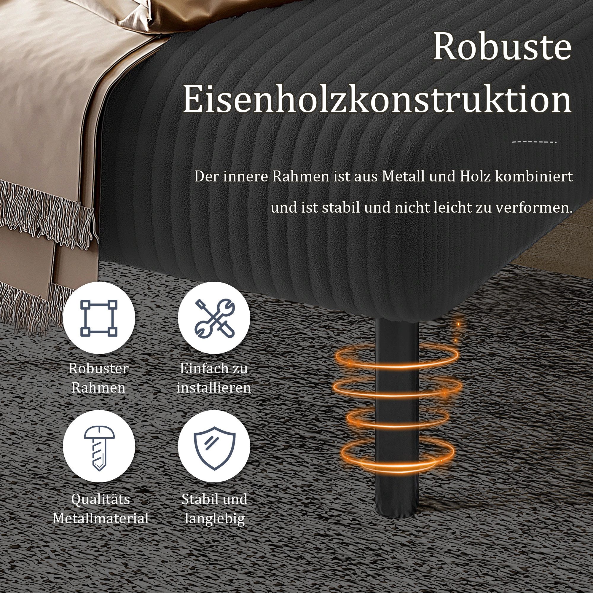 Celya Sessel Relaxsessel Polsterstuhl Loungesessel, Cordstoff (1-St, 67x75x79 cm, Armlehnen mit Seitentaschen auf beiden Seiten), geeignet für Wohnzimmer, Schla – Bild 5 von 5