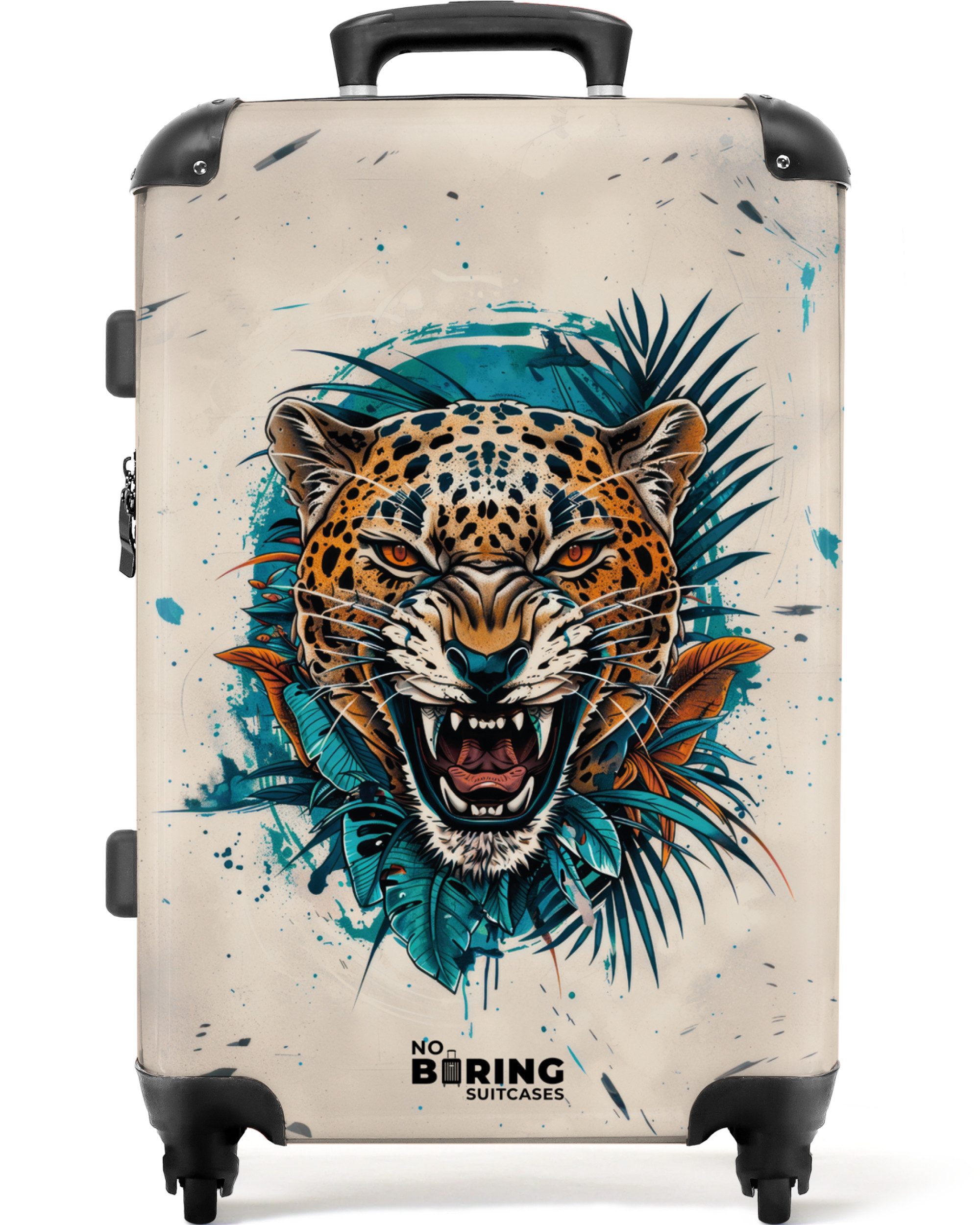 NoBoringSuitcases.com© Hartschalen-Trolley Beige mit Jaguar 67 günstig online kaufen