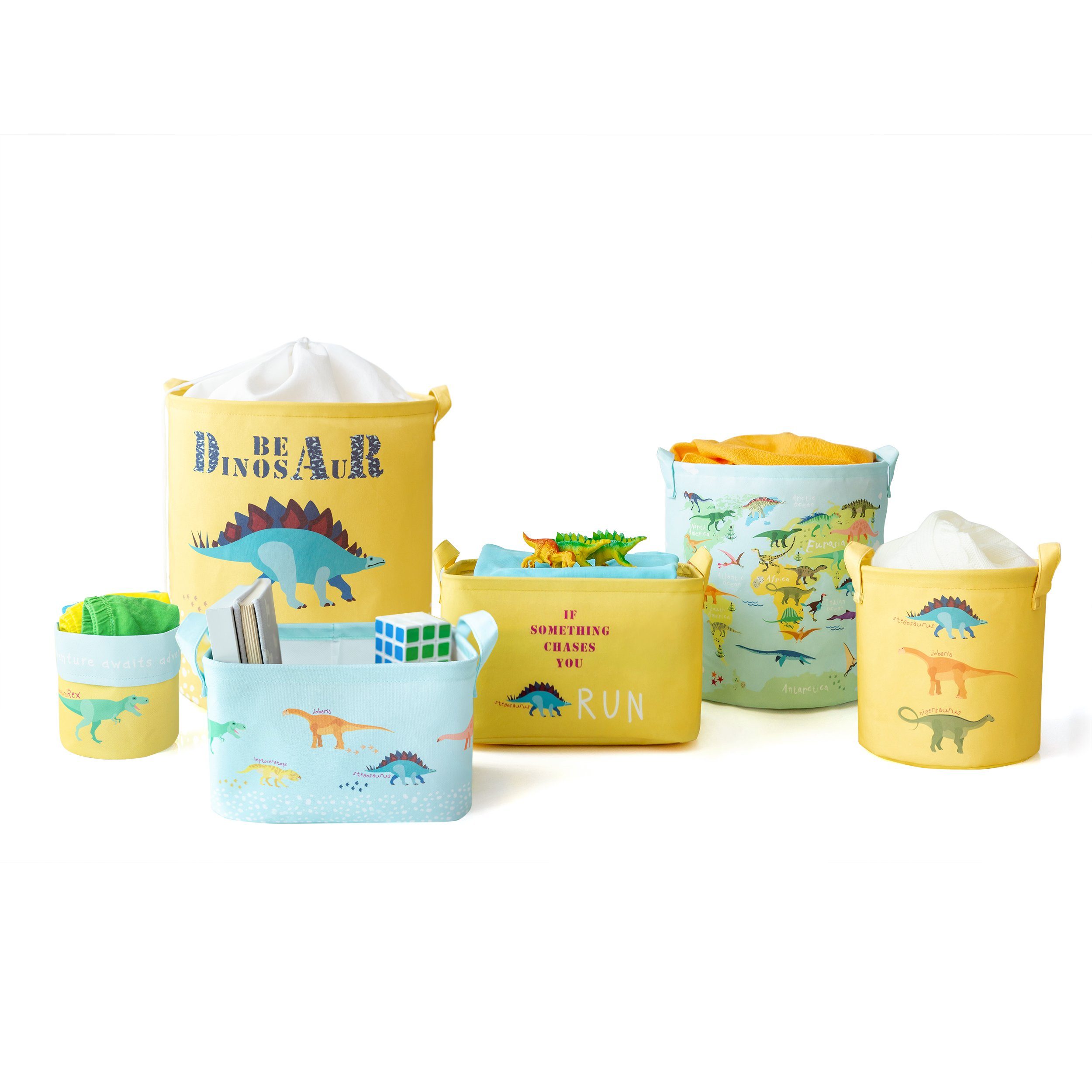 Ocean Home textile Aufbewahrungsbox »Körbchen SET Dinosaurier, Spielzeugkorb, Spielzeugkiste, Spielzeugtruhe, Spielzeug Aufbewahrungskörbe für Kinderzimmer, 