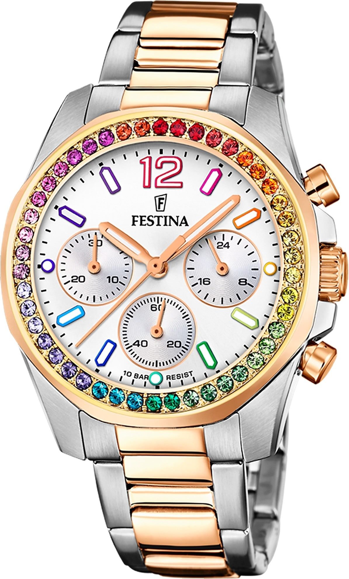 Festina Quarzuhr Festina Damenuhr Edelstahl silber rosé, (Analoguhr), Damen günstig online kaufen