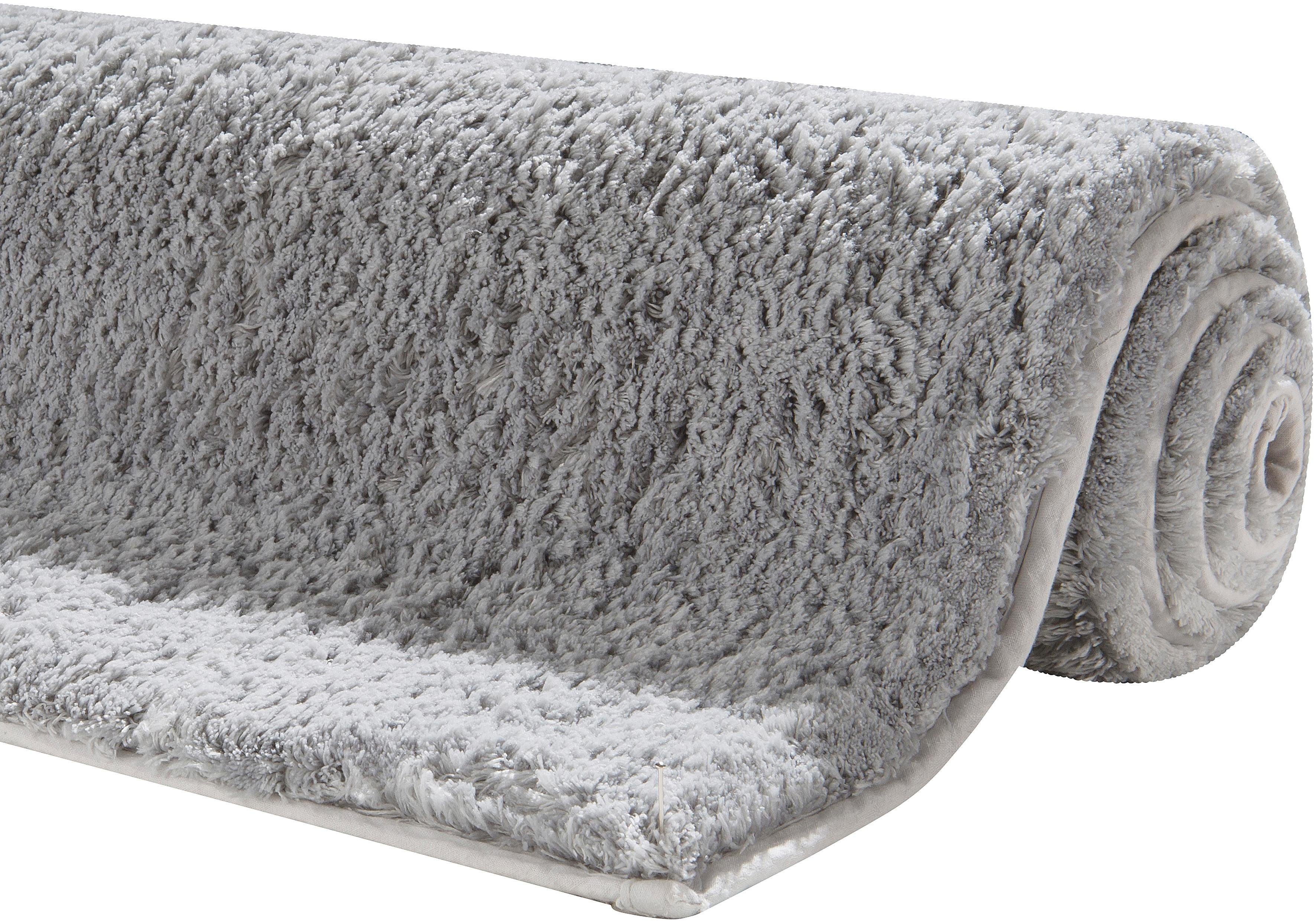 OTTO home Badematte Jos, Badvorleger, Badezimmer Teppich, Höhe 22 mm, rutschhemmend beschichtet, fußbodenheizungsgeeignet, schnell trocknend, Polyester, rechteckig, Badematten in Pastell-Farben, Badteppich als 3 teiliges Set erhältlich