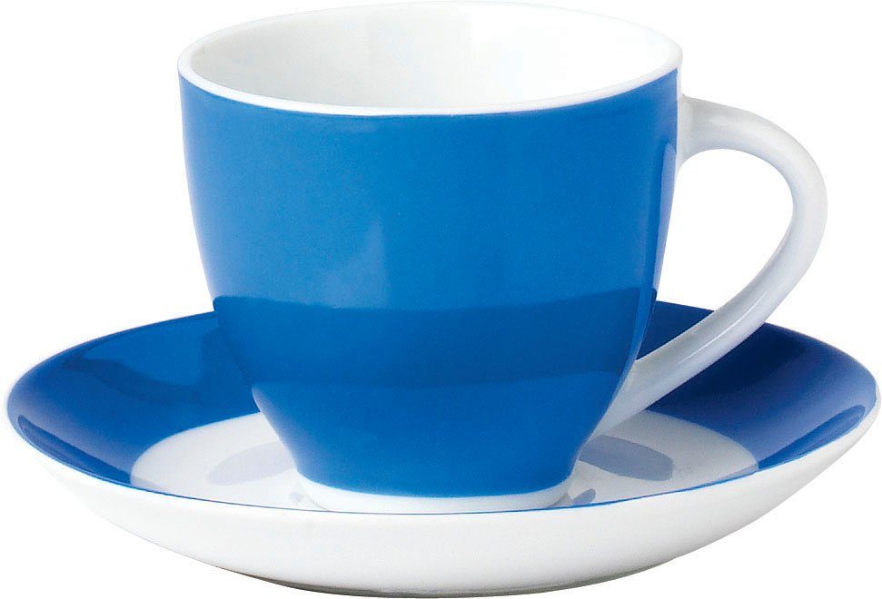 van Well Untertasse Teller Set, Vario, (6 St), Porzellan, spülmaschinen- und mikrowellengeeignet, Ø 14,5 cm