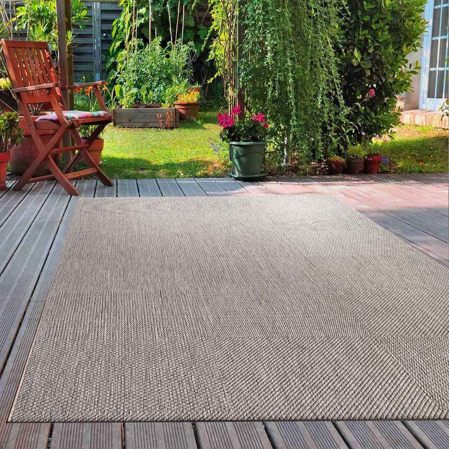 Vimoda Outdoorteppich Teppich Terrassen In- und Outdoor Flachgewebe In Beig günstig online kaufen