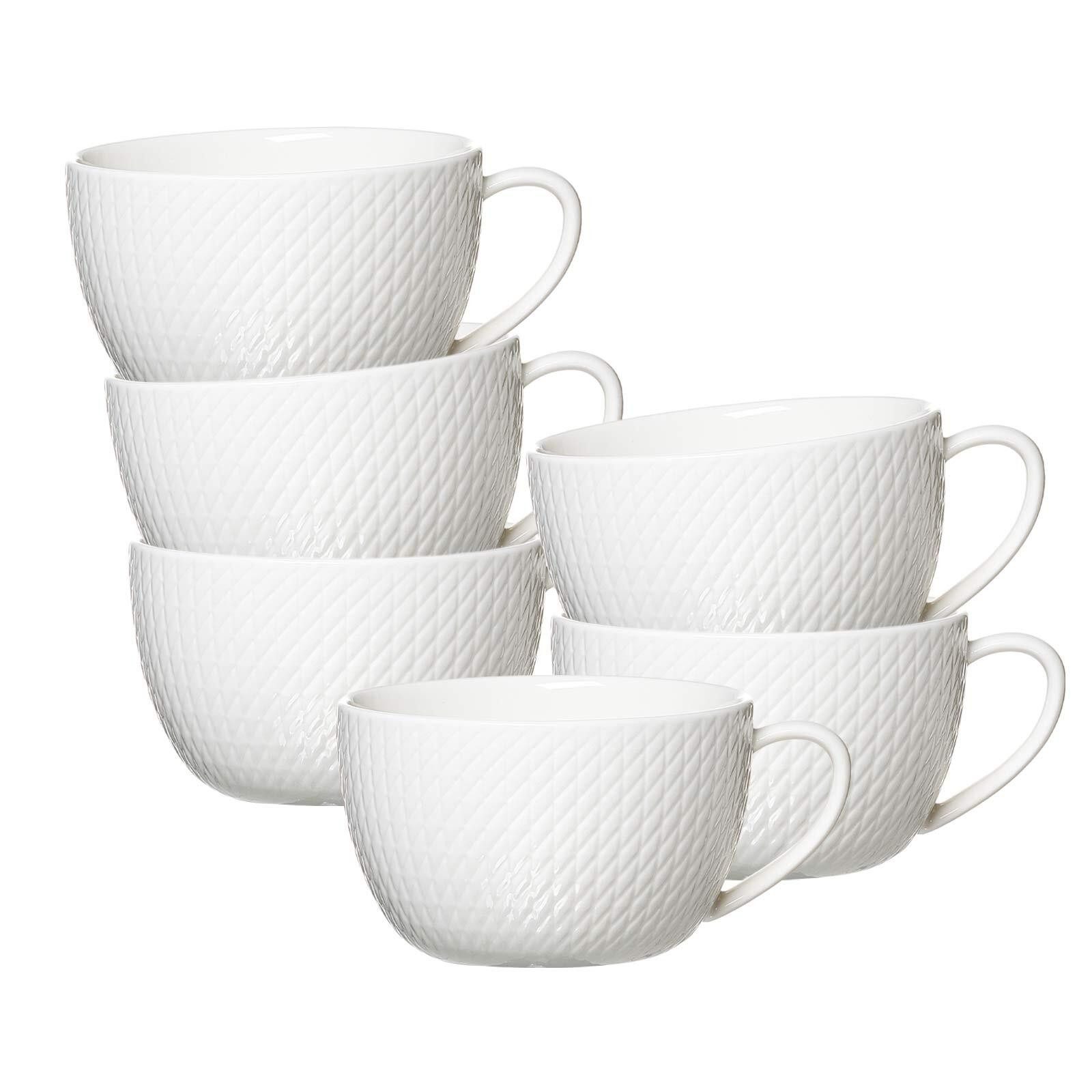 Ritzenhoff & Breker Cappuccinotasse Saphir Cappuccinotassen 320 ml 6er Set, 6-tlg., Porzellan