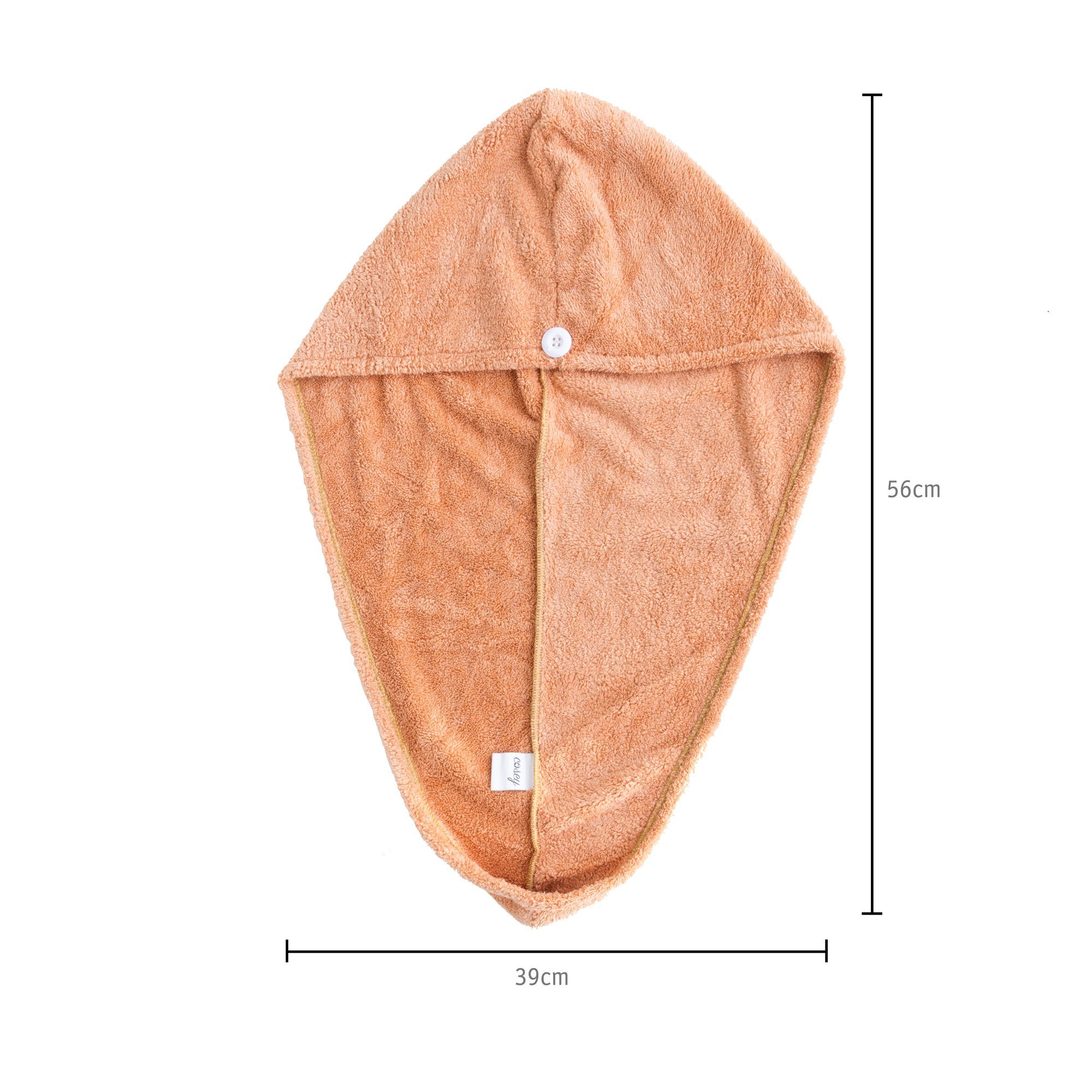 Hellbraun Fleece Mikrofaser cosey Flauschiges g/m² Turban-Handtuch Turban-Handtuch 400 Kopf-Handtuch, (1-St), -