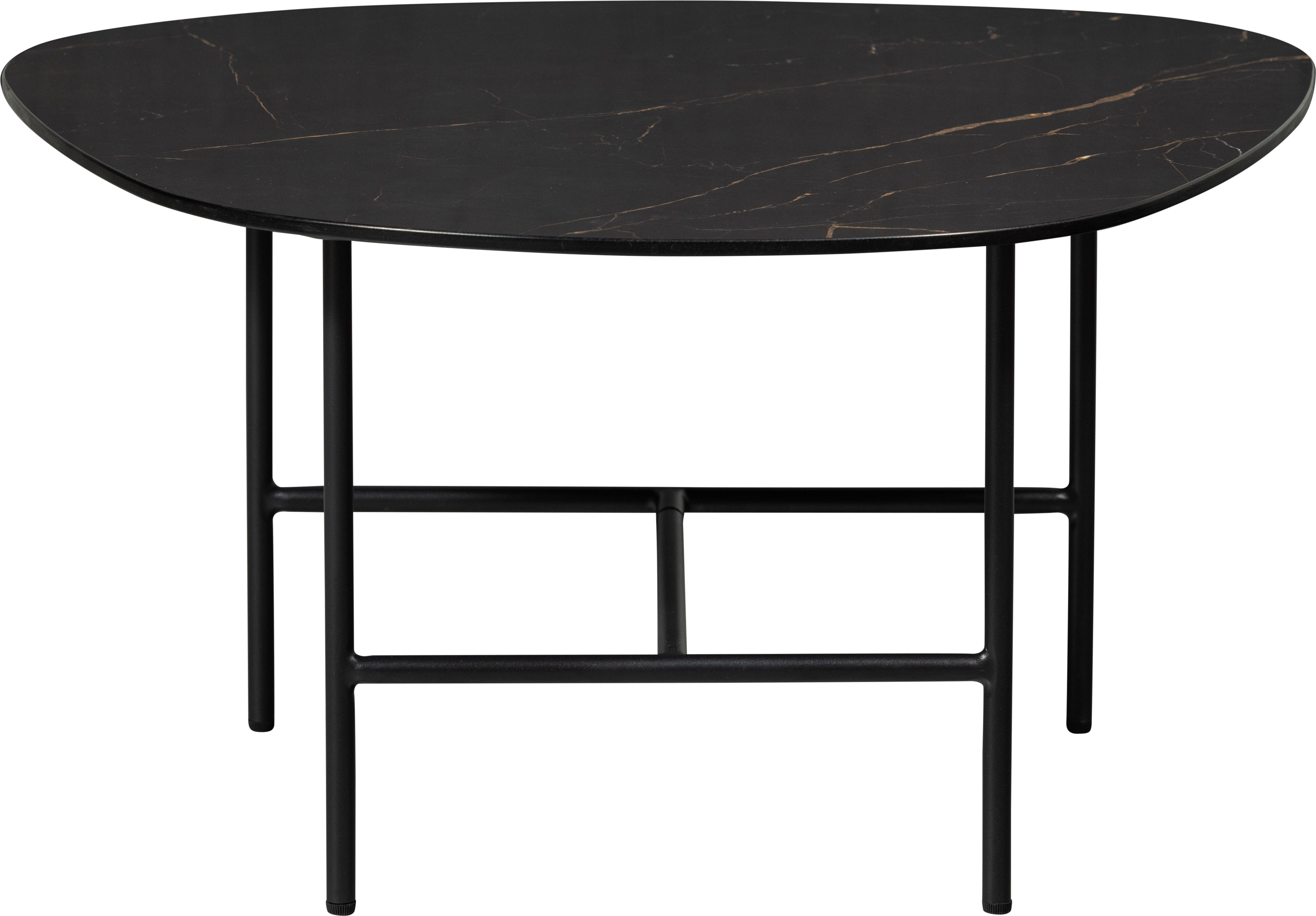 WOOOD Couchtisch Vajen, mit Tischplatte in Marmoroptik, schlanker Metallrahmen