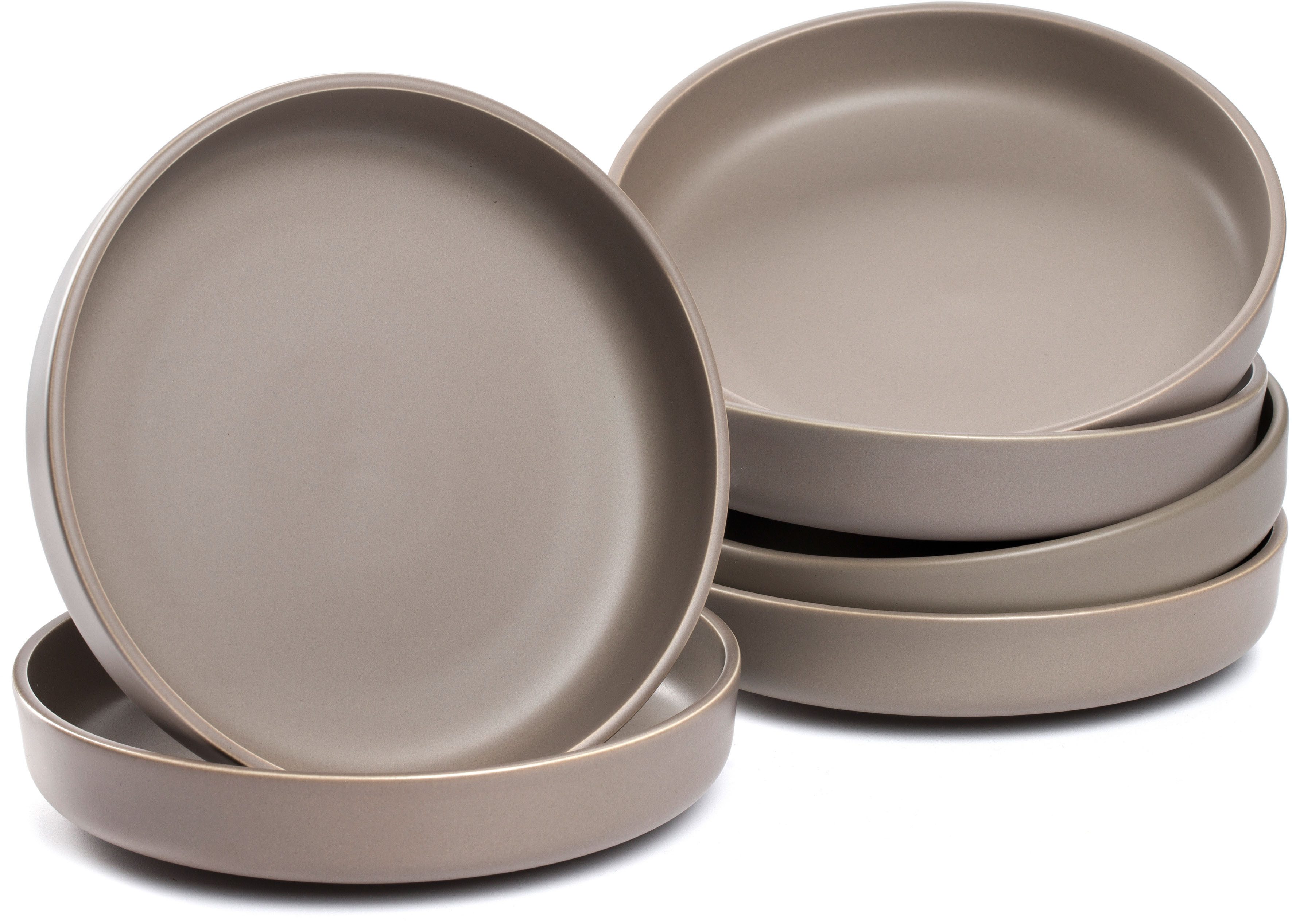 LEONARDO Teller-Set Suppenteller ROMA, Keramikteller, ca. 20 cm, 6-teilig (6-tlg), 6 Personen, Keramik, Teller Set, Geschirr-Set, Service, spülmaschinengeeignet