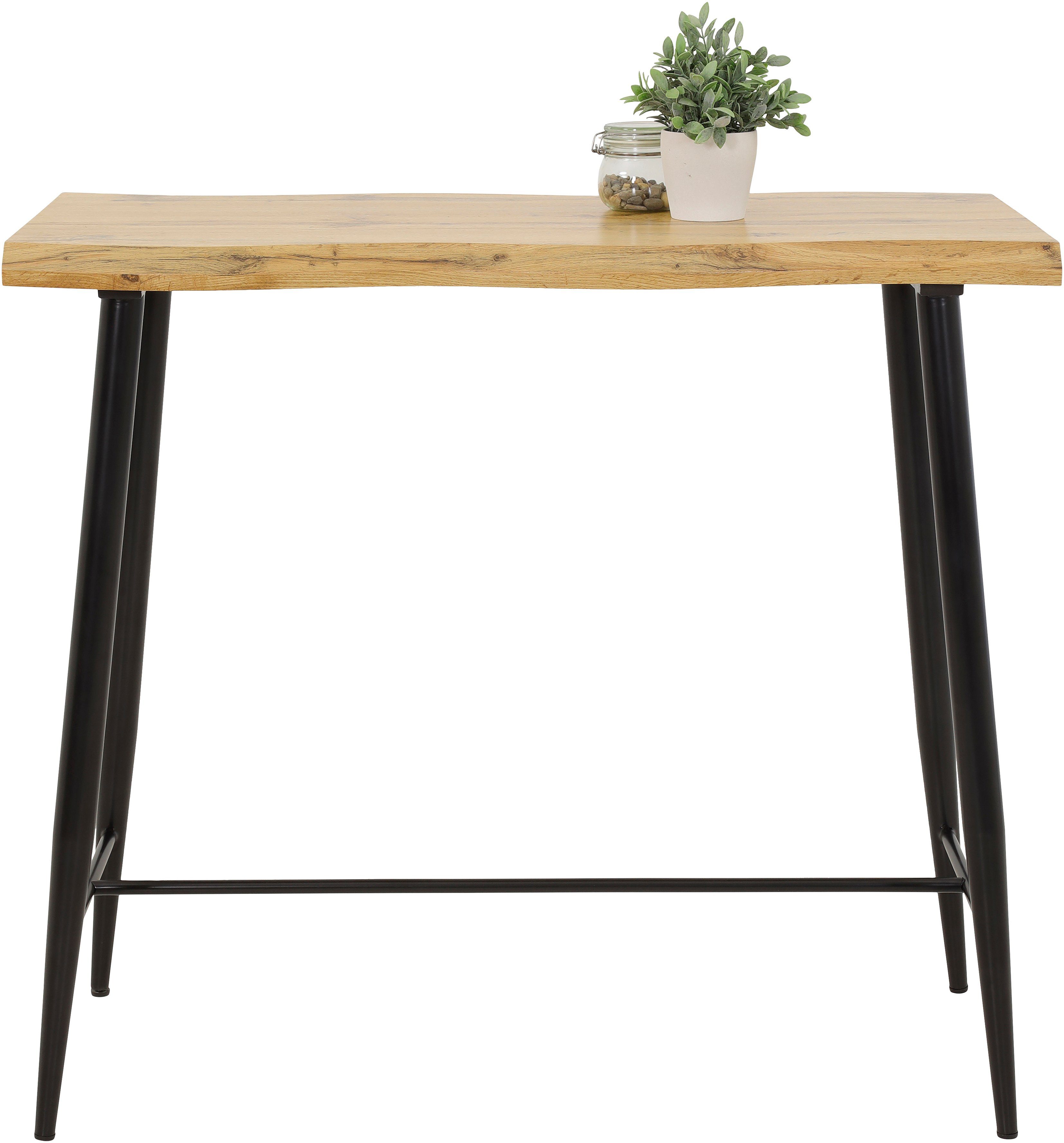 HELA Bartisch GABI, Baumkantentisch, 120 cm Breite, Industrial Design, Wild günstig online kaufen