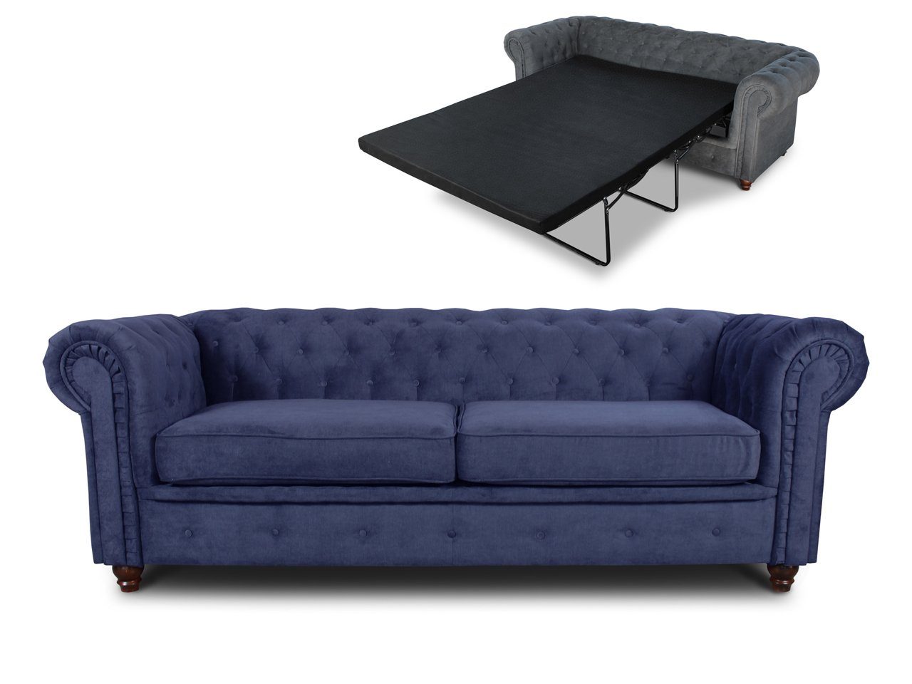 Chesterfield Bettsofa Schlafsofa Sofnet Sofa Schlaffunktion, Sofagarnitur, Bis, mit 3-er, 3 Asti