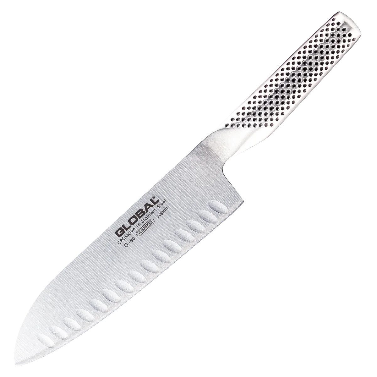 GLOBAL Santokumesser Global G-80 Santoku Messer Kullenschliff 18 cm, G-80