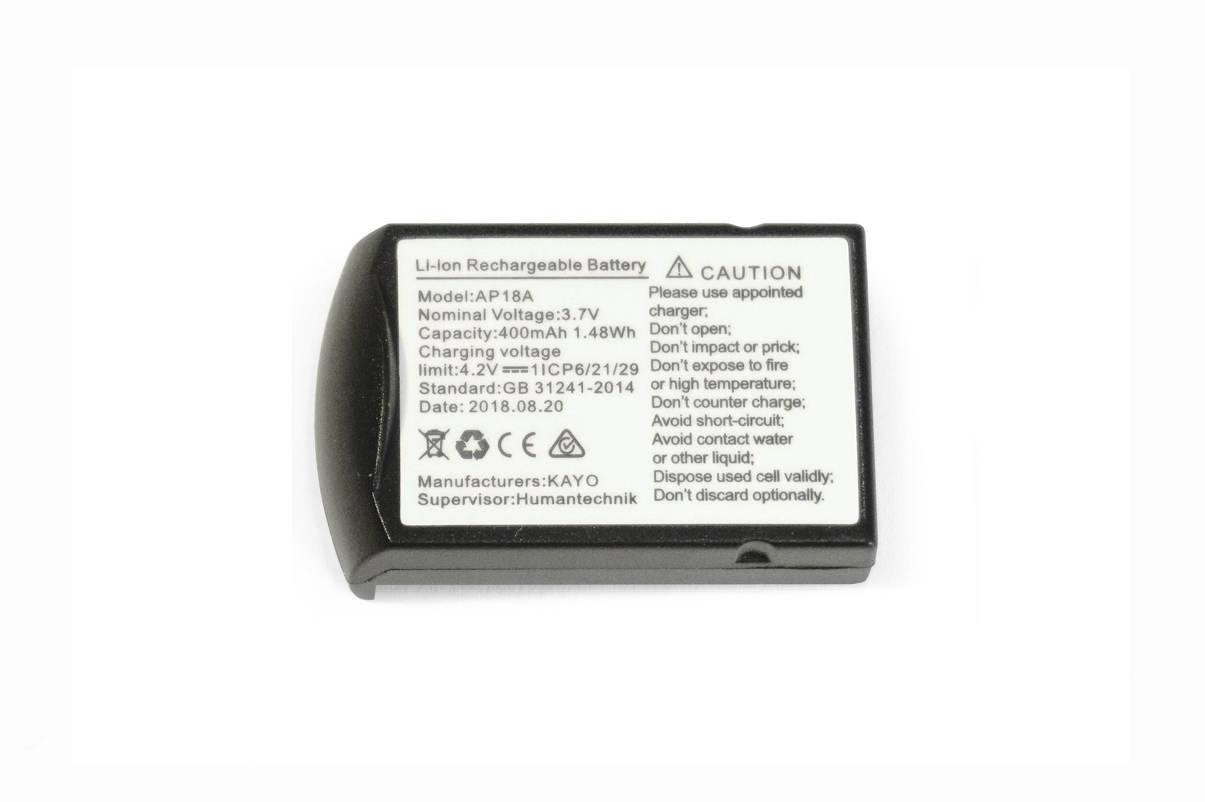 HUMANTECHNIK Earis Akku AP-18A für TV-Empfänger Zusatz-Akku 400 mAh, Akku für Earis TV Hörsysteme
