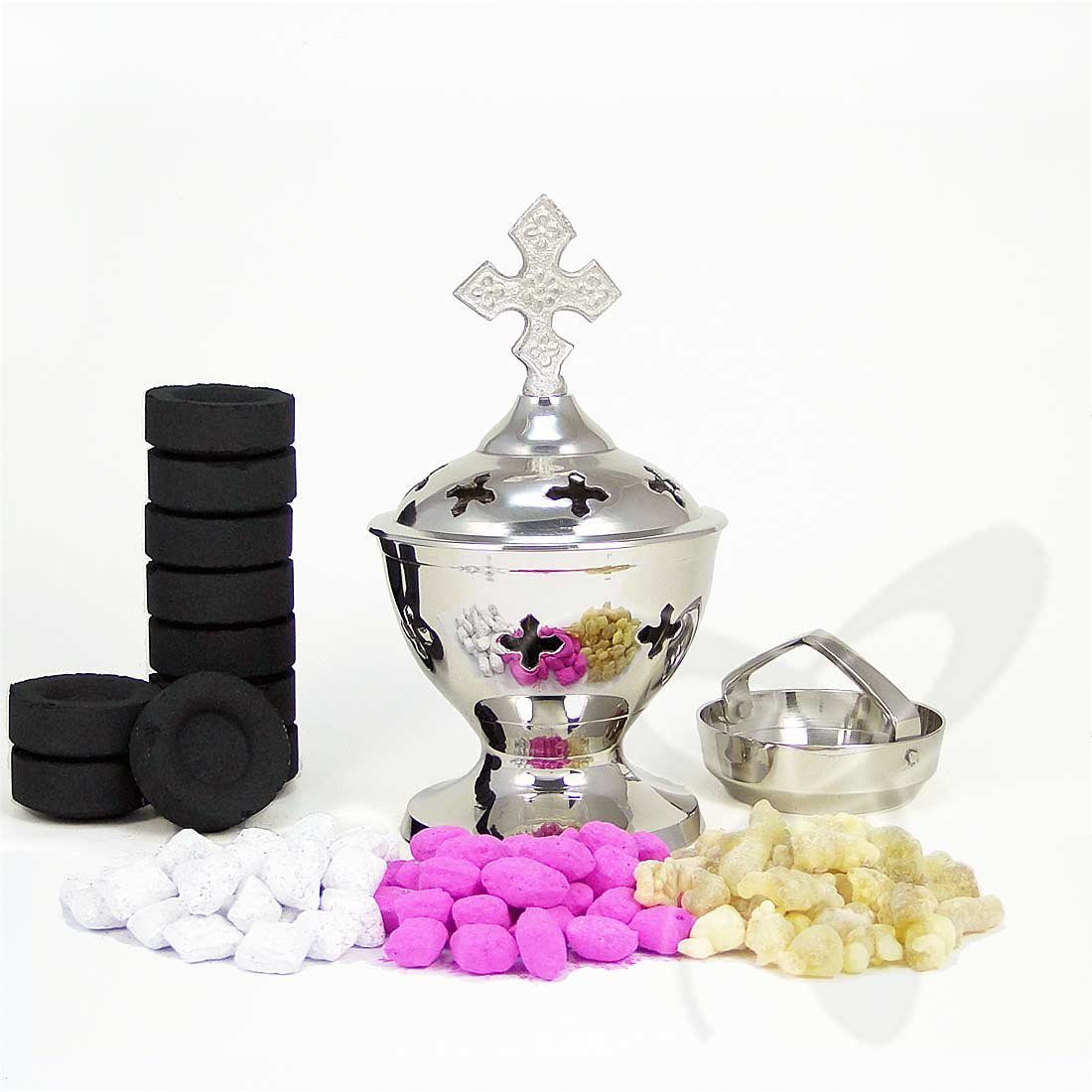 NKlaus Räucherschale 2927 Stand-Weihrauch-Gefäß Messing Handarbeit Räuc, Räuchergefäß