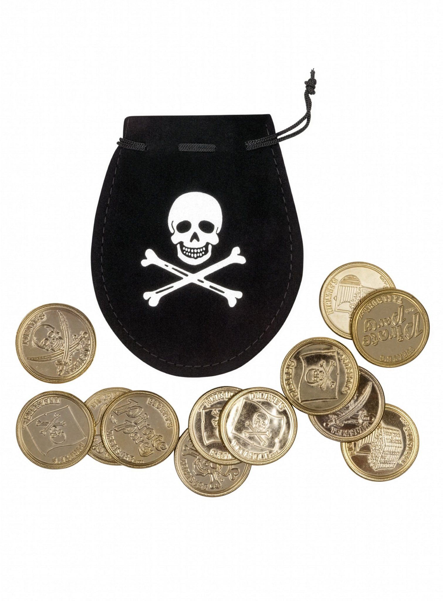 Boland Piraten-Kostüm Geldbeutel mit Goldmünzen