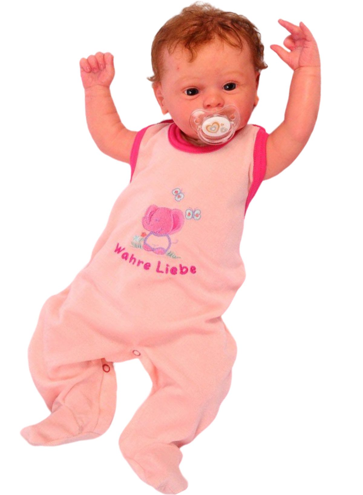 La Bortini Strampler Baby Einteiler aus Velours mit Elefant kuschelig weich, 50 56 62 68 74