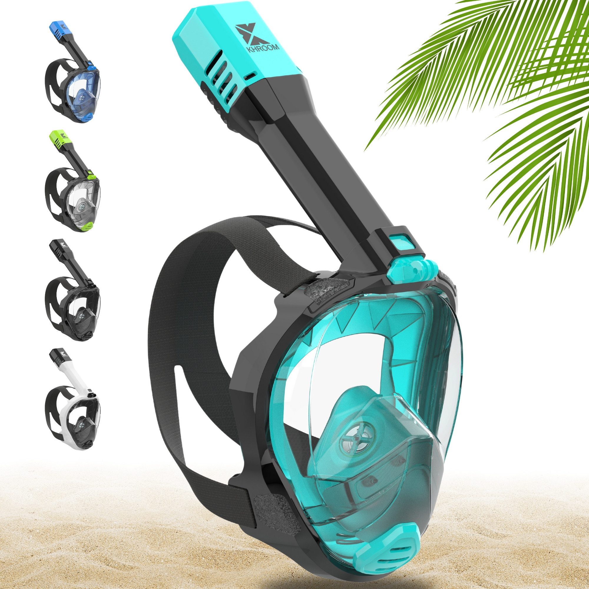 Khroom Schnorchel Schnorchelmaske Erwachsene Tauchermaske Vollgesichtsmaske Schnorcheln (geprüfte CO₂ Sicherheit, Vollgesichtsmaske Tauchmaske), Seaview Pro