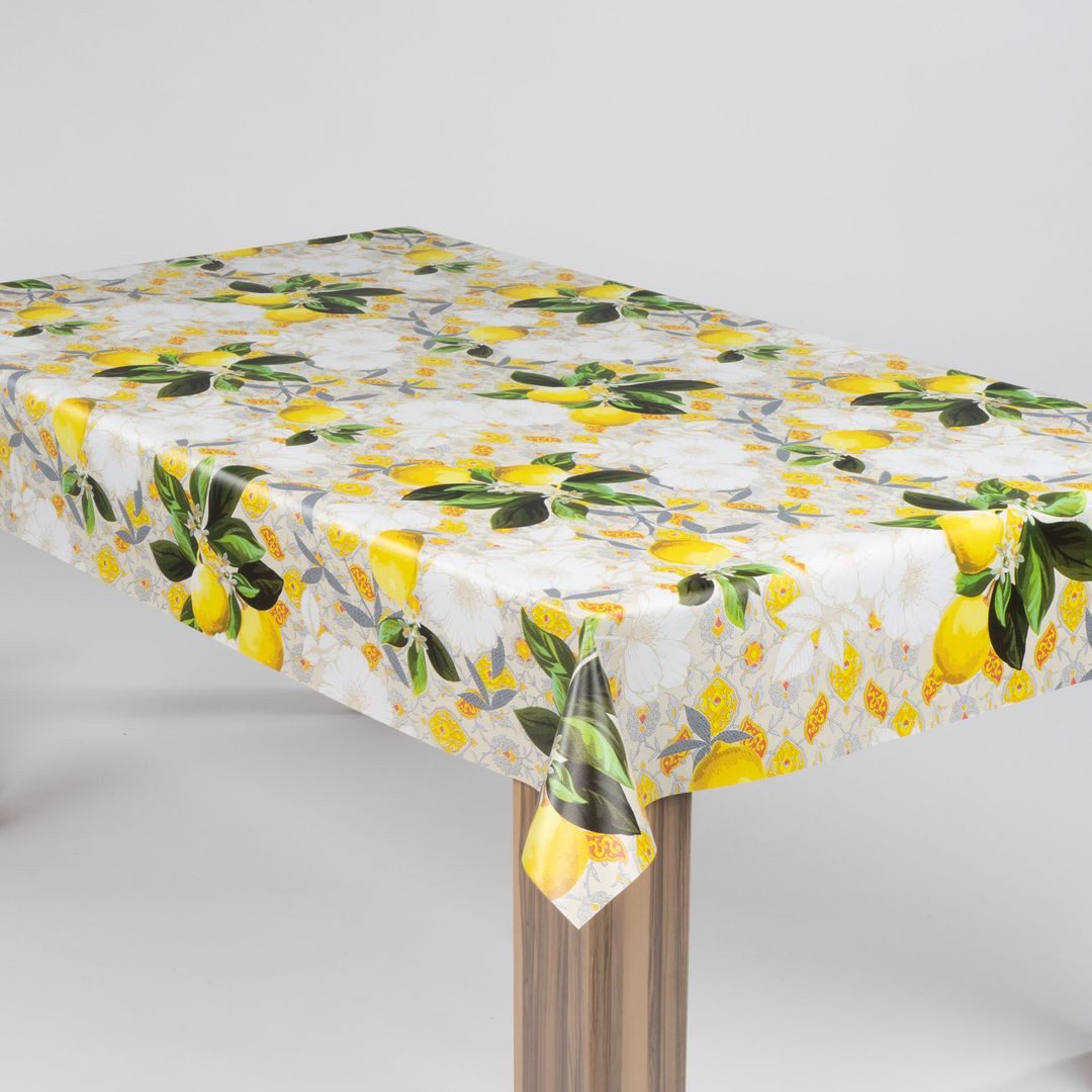 laro Tischdecke laro Wachstuch-Tischdecke Wachstischdecke Zitruszauber Gelb günstig online kaufen