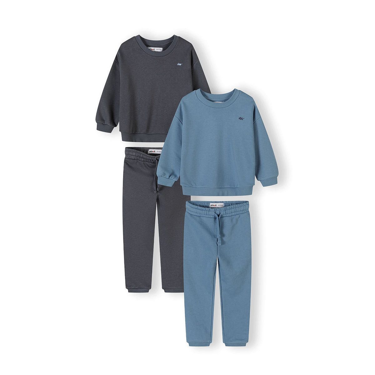 MINOTI Jogginganzug für Jungen, 2er-Pack Sweatanzüge mit Dino-Stickerei (Packung, 4-tlg., 2 Sets)
