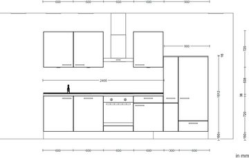 nobilia® Küchenzeile "Structura basic", vormontiert, Ausrichtung wählbar, Breite 330 cm, mit E-Geräten