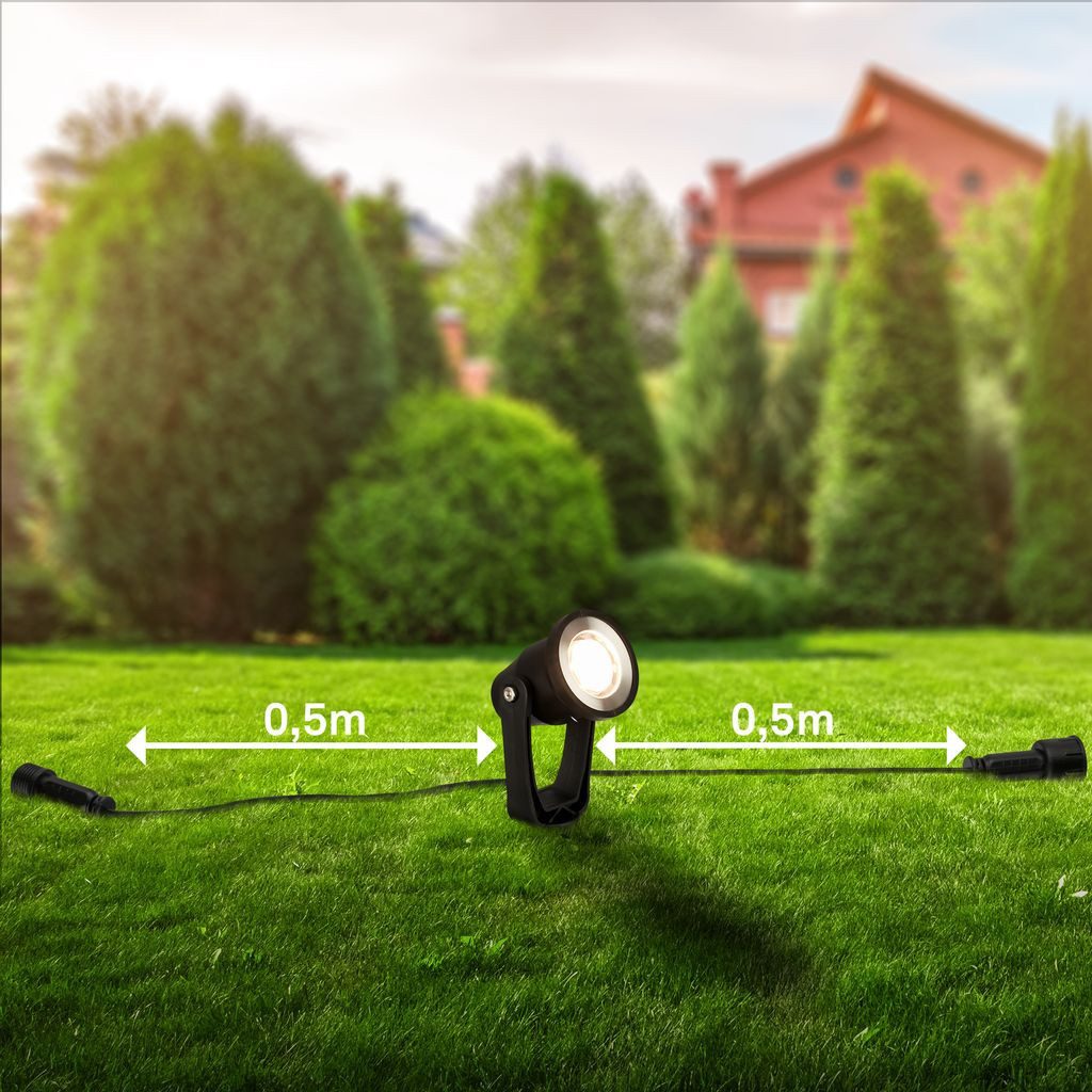 Briloner Leuchten Gartenstrahler 3919035, LED fest integriert, 2700K - Extra-Warmweiß