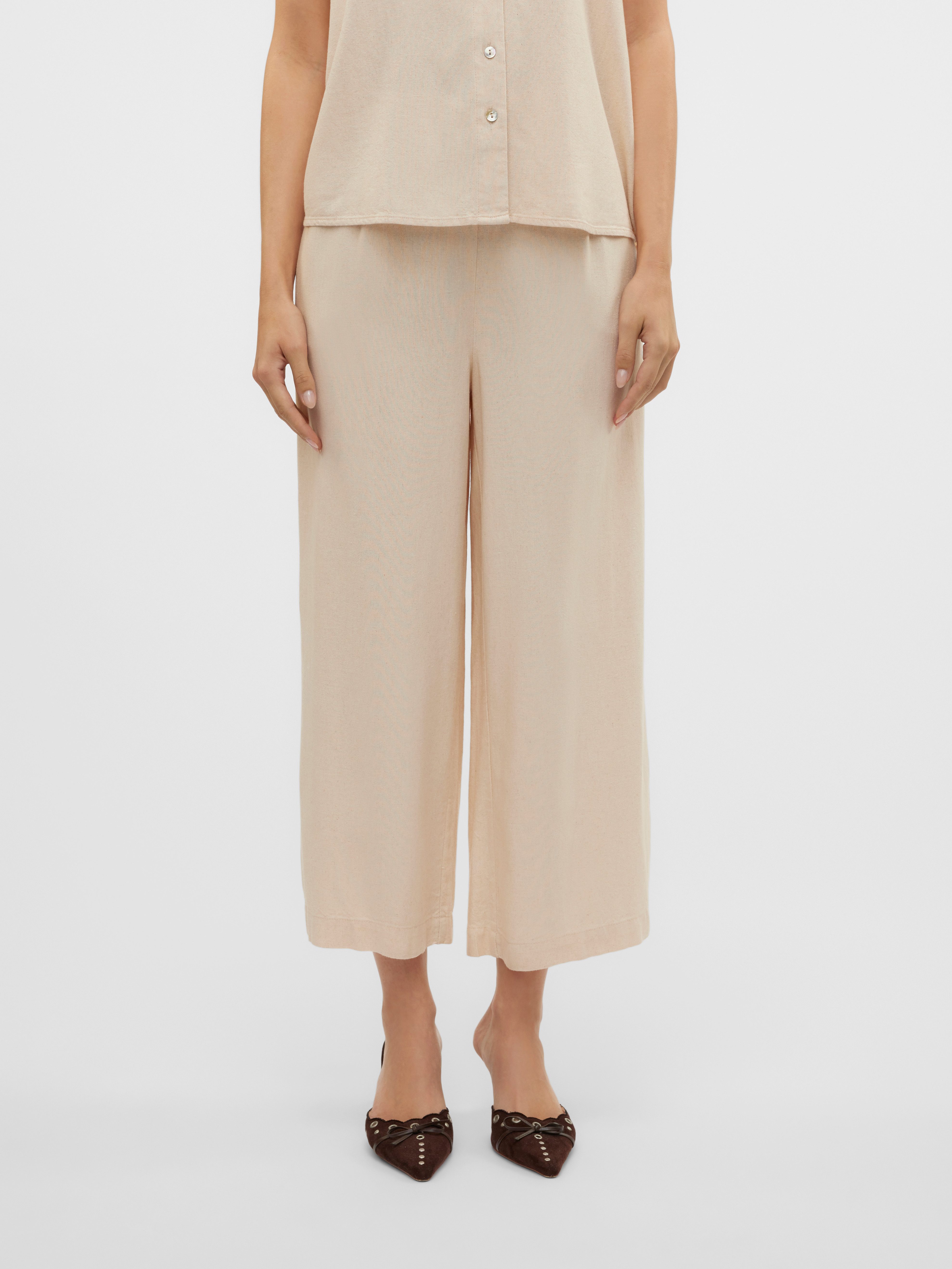 Vero Moda Culotte VMMYMILO H/W CULOTTE PANT WVN GA mit Leinen günstig online kaufen