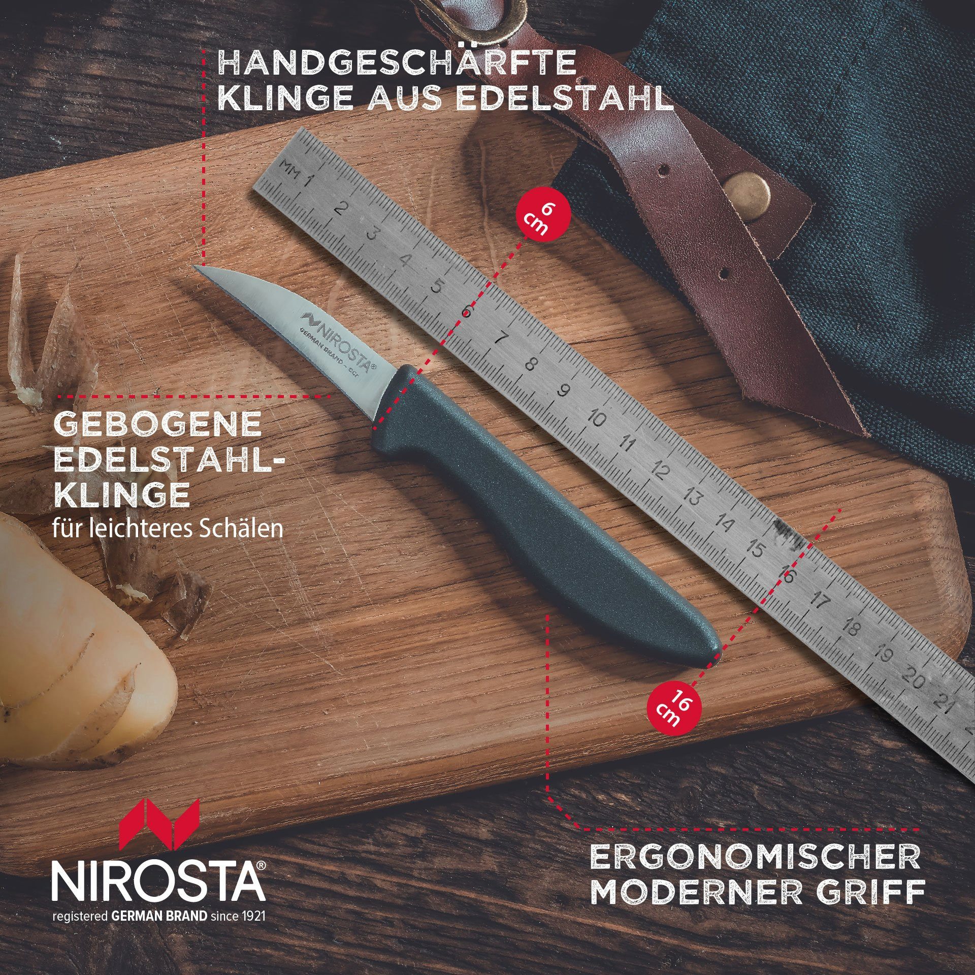 Nirosta Obstmesser Schälmesser, Obstschäler, Gemüseschneider, Kartoffelschäler