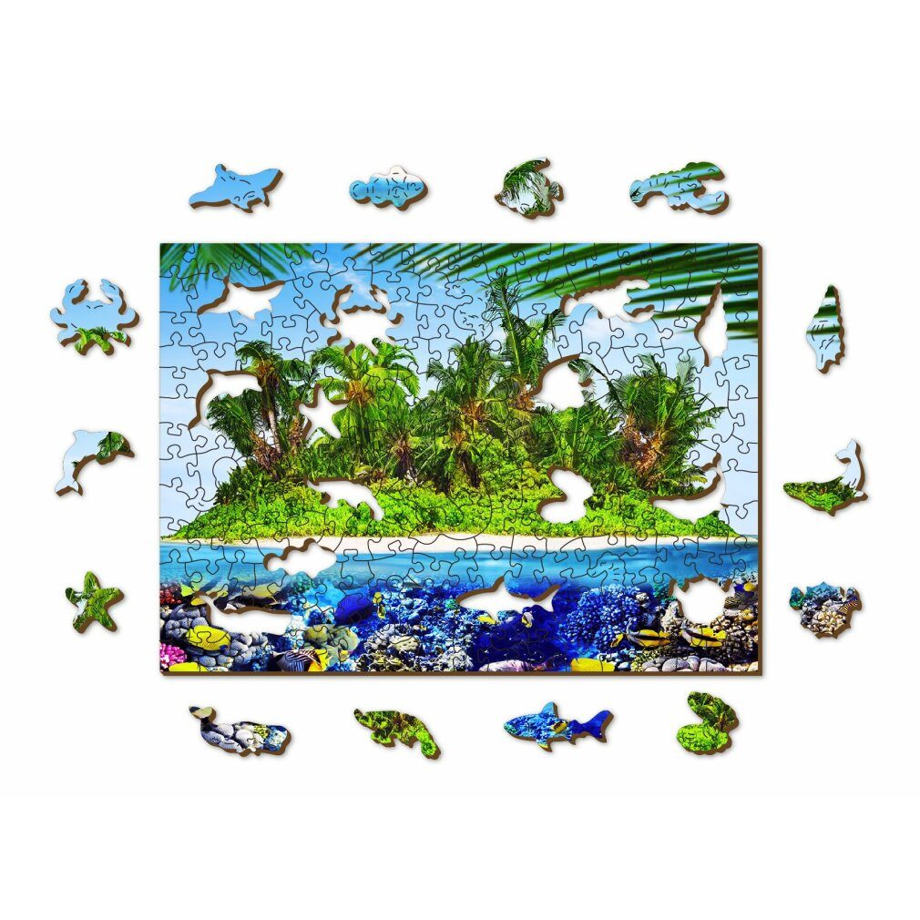 Wooden City Puzzle Holzpuzzle Exotic Treasure Island 2in1, 200 Teile ECO, Puzzleteile