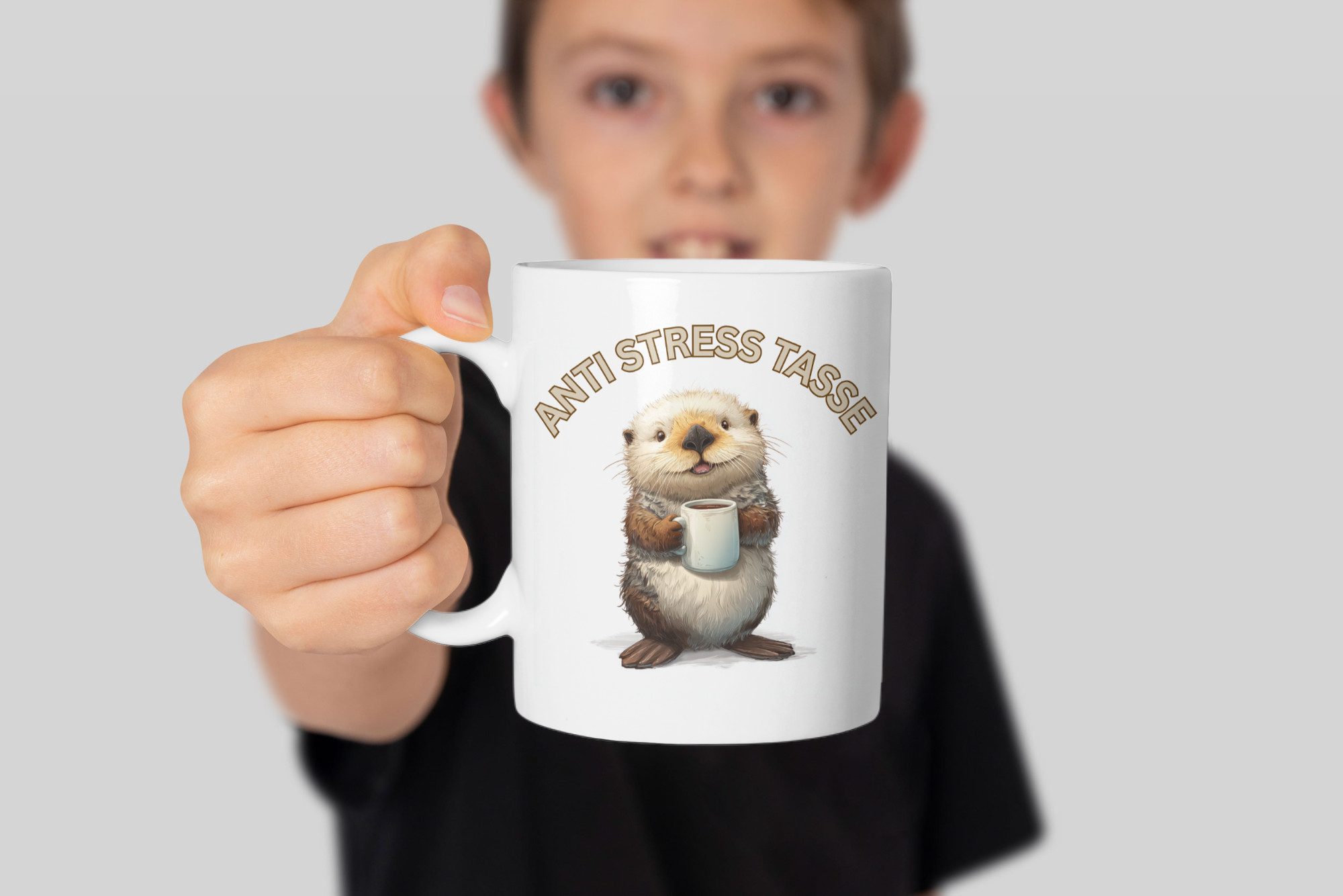 WS-Trend Tasse Anti Stress See Otter Kaffeetasse Teetasse Tasse Geschenkidee 325 ml, Keramik