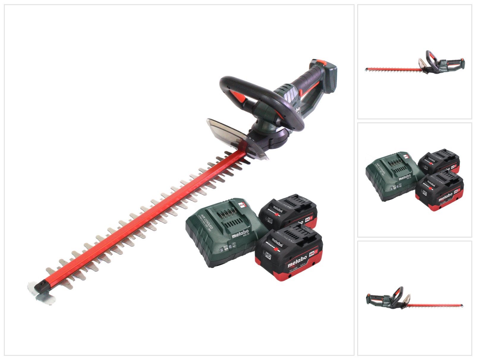 metabo Akku-Heckenschere HS 18 LTX 55 18 V 53 cm + 2x Akku 5,5 Ah + Ladegerät
