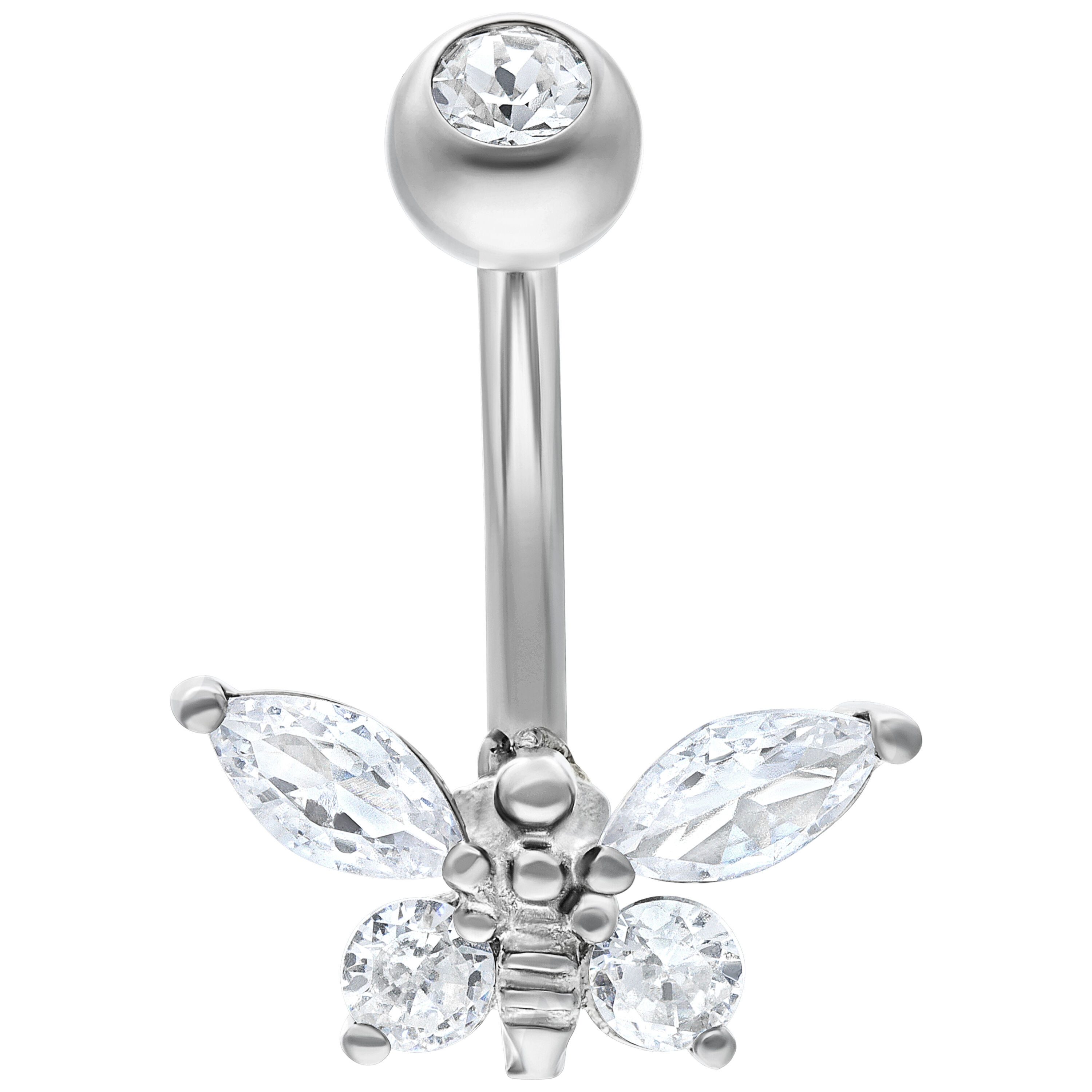 Wildcat Bauchnabelpiercing Multi Jewelled Bee Bananabell für Bauchnabel, Länge: 12,0mm, 1 Stück, Chirurgenstahl 316L - wasserfest, langlebig, hautverträglich