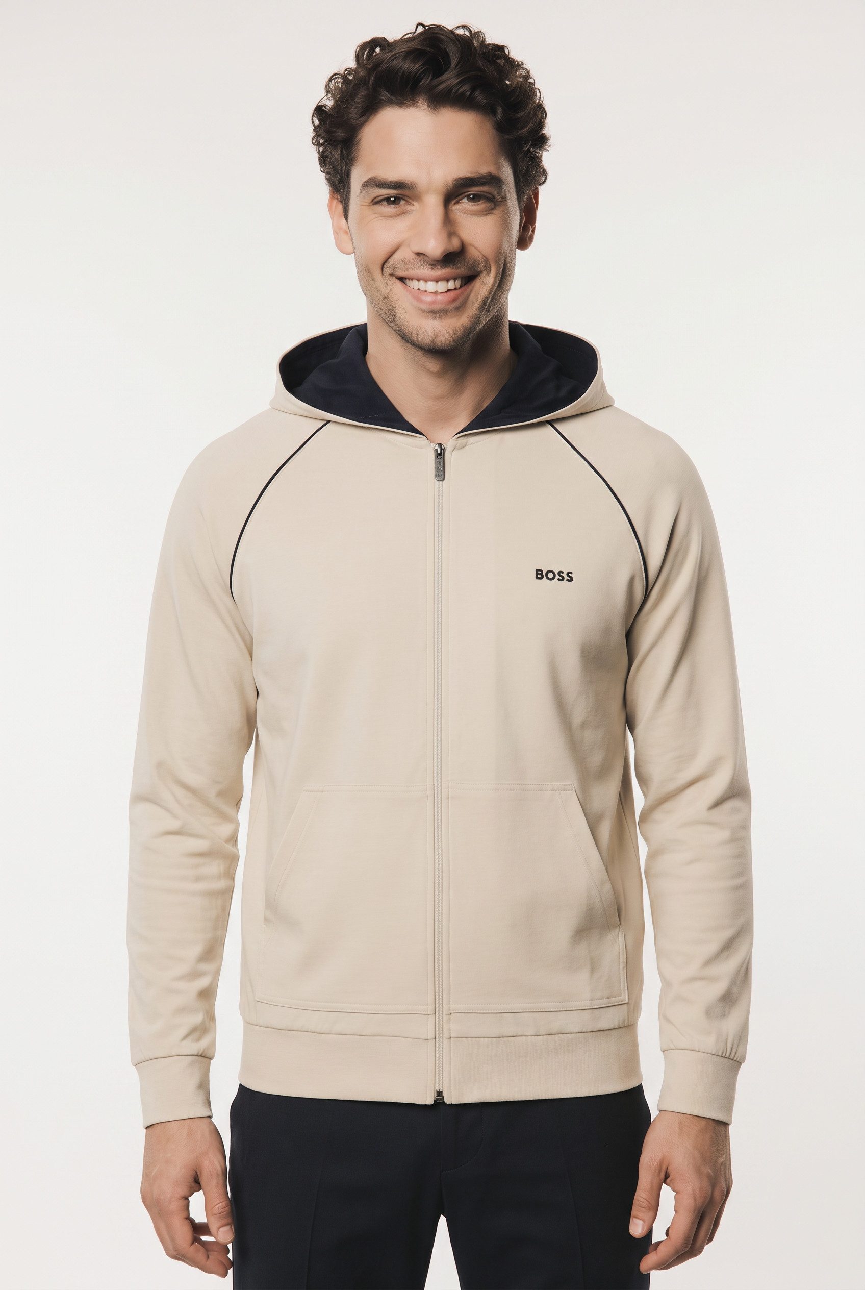 BOSS Kapuzensweatjacke Mix&Match Jacket H mit Kängurutasche